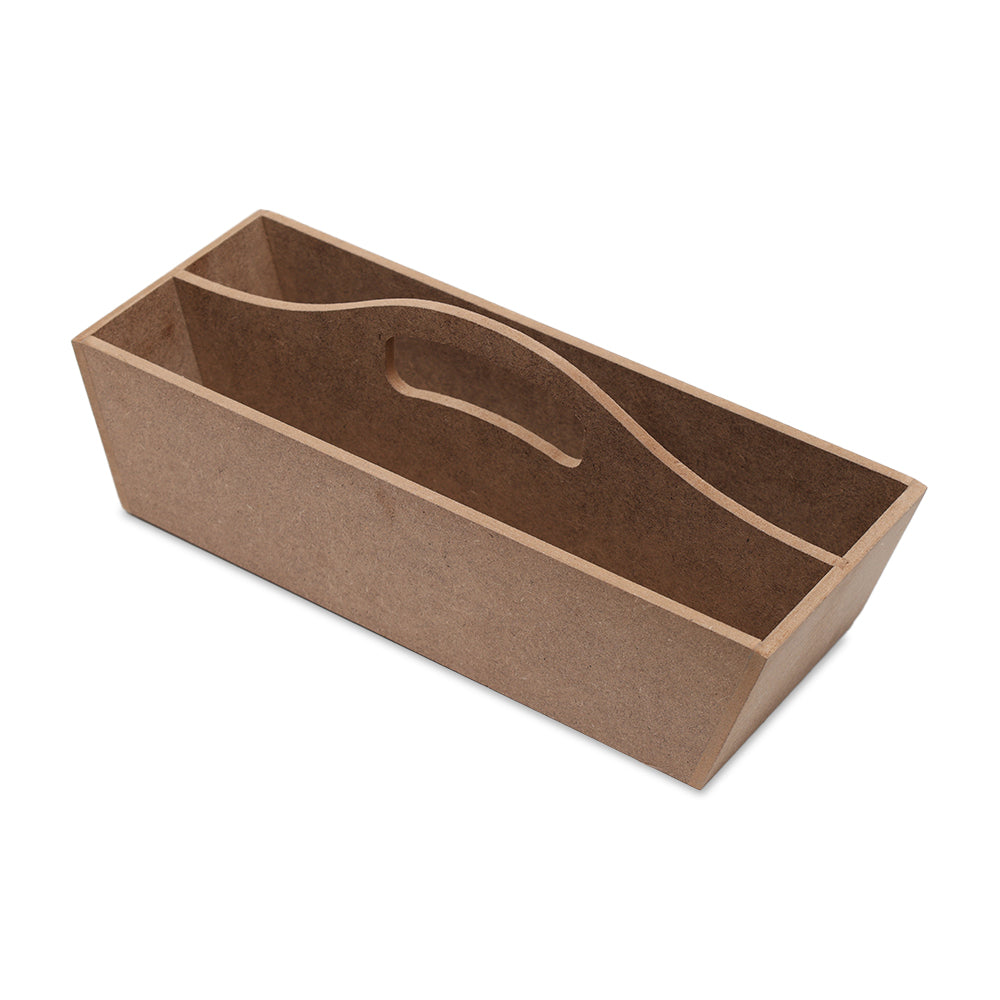 MDF Table Organizer With Handle 2 Compartments Approx L 12.20 X W 4.57 X H 4.33In 5Mm Thick 1 Pc
