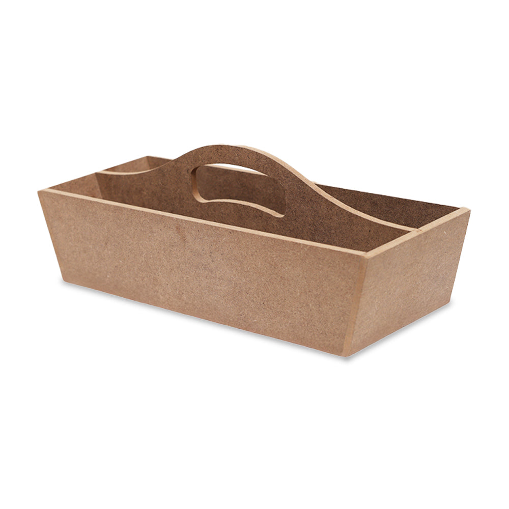 MDF Table Organizer With Handle 2 Compartments Approx L 12.20 X W 4.57 X H 4.33In 5Mm Thick 1 Pc