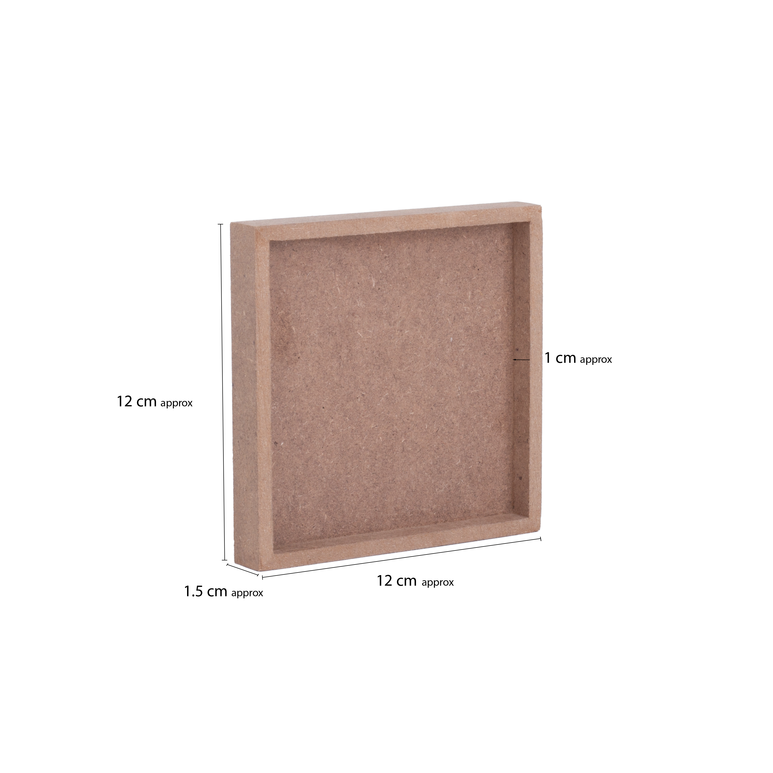MDF Fillable Square 12 X 12cm 5.5mm Thick