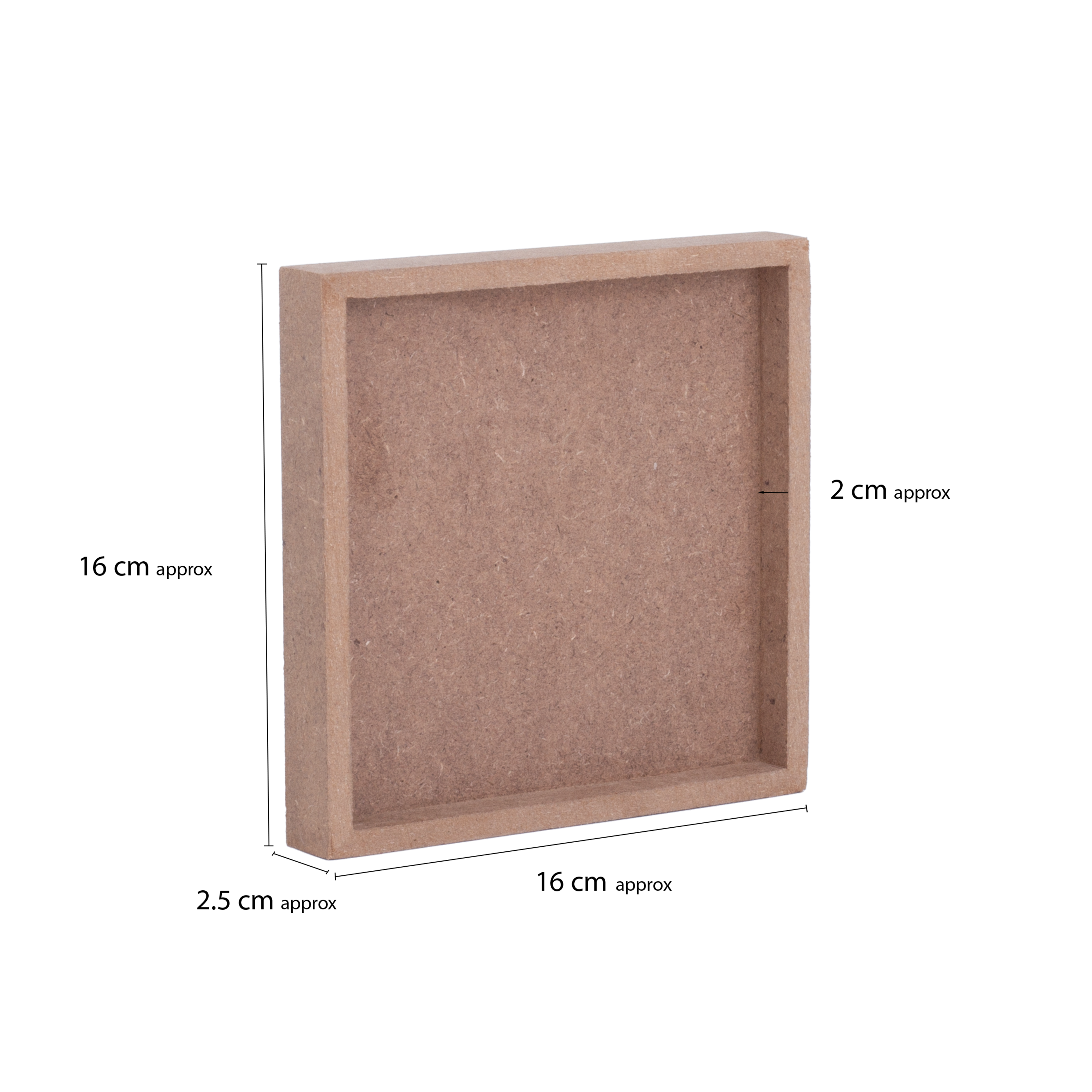 MDF Fillable Square 16 X 16cm 5.5mm Thick