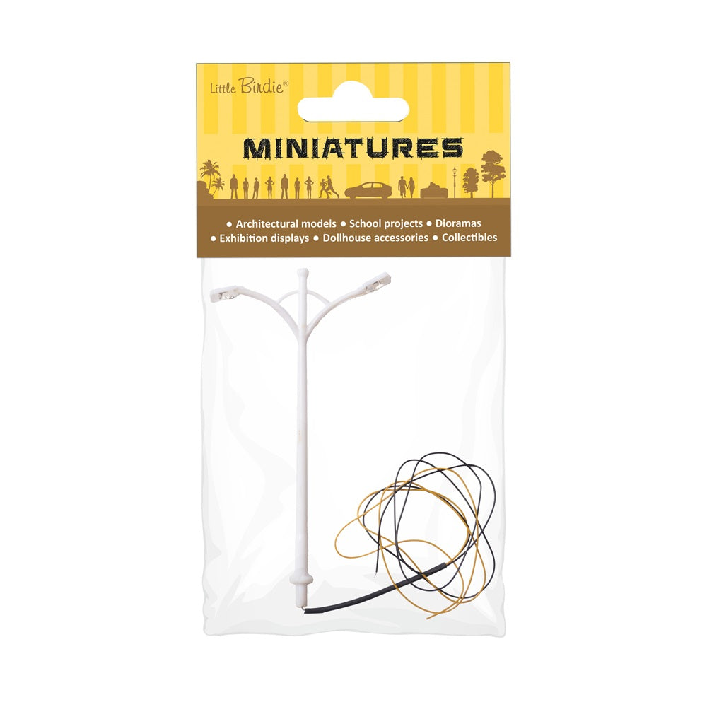 Miniature LED Street Light Double Side 3V H100mm 1pc