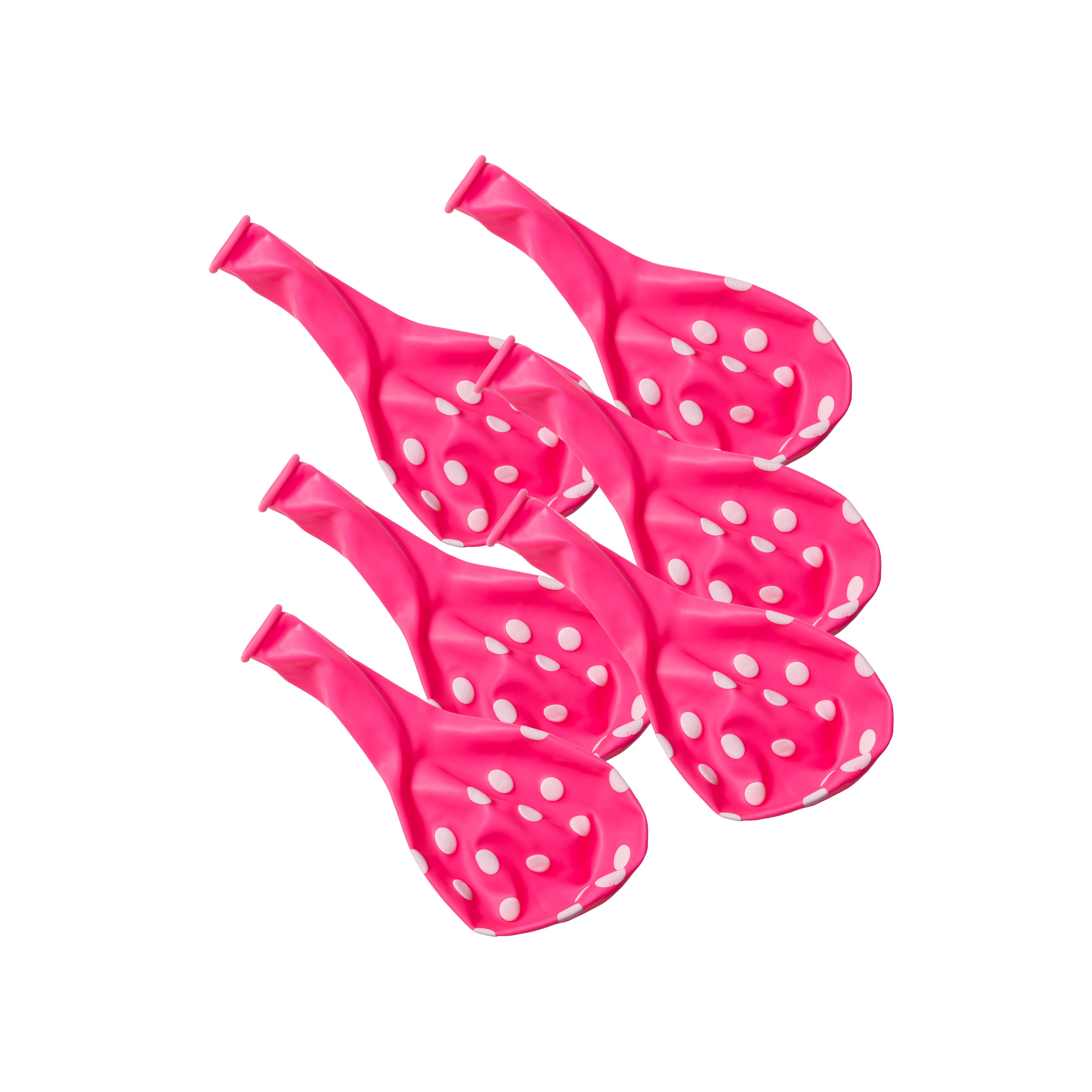 Polka Dot Balloons 14`` when inflated Pink 6Pcs