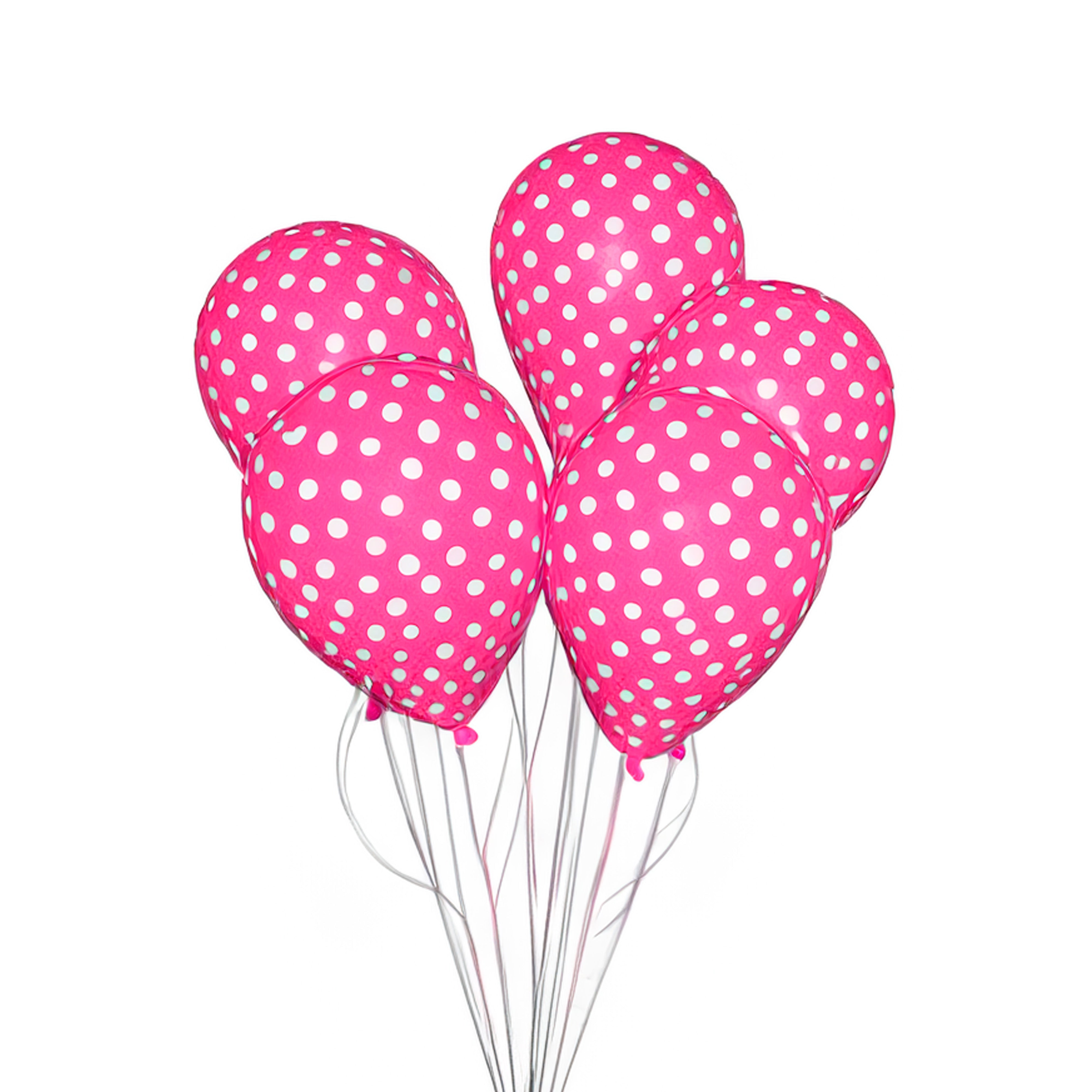 Polka Dot Balloons 14`` when inflated Pink 6Pcs