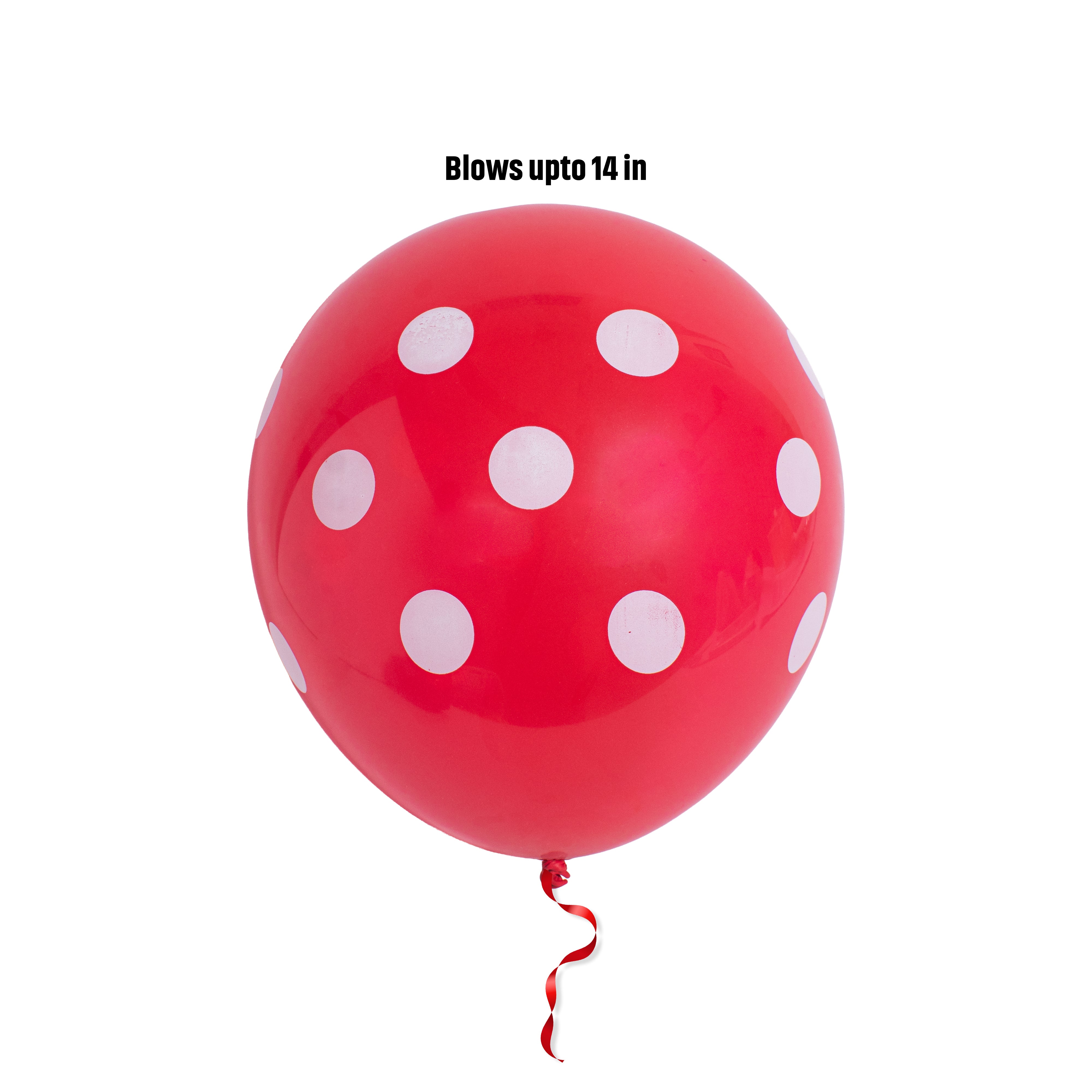 Pola Dot Balloons 14 when inflated Red 6pcs