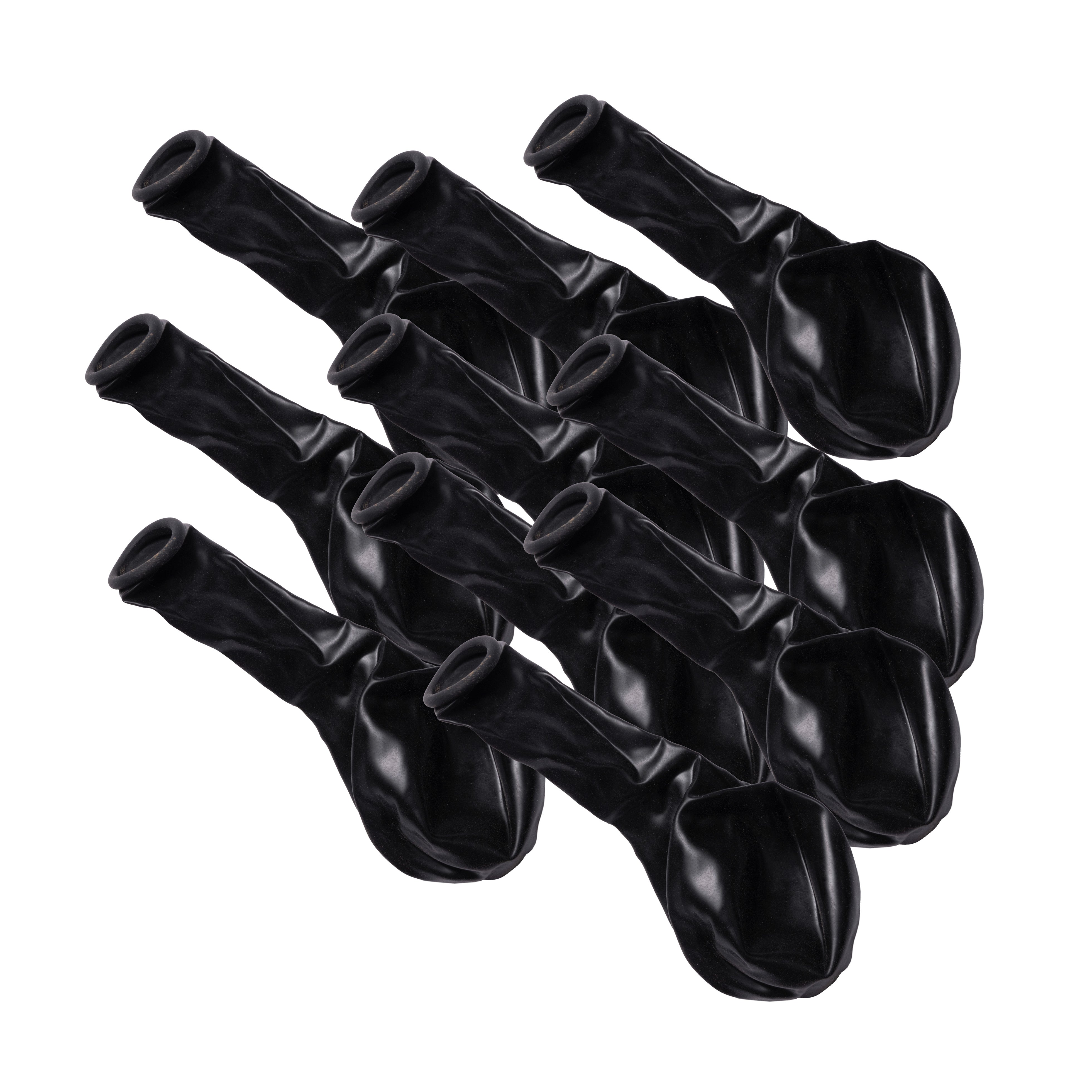 Metallic Balloons - Black (12'' inflated, Pack of 6)