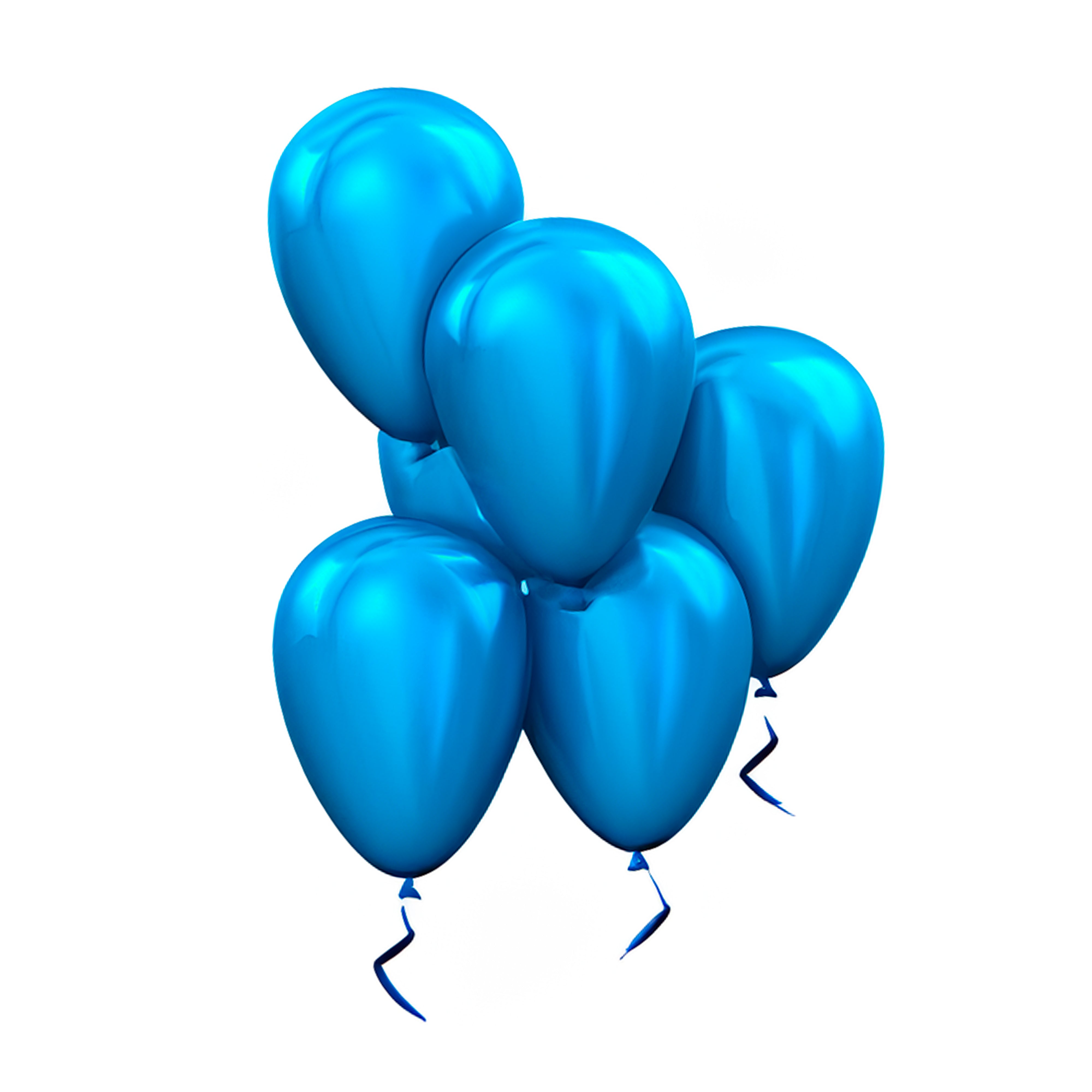 Metallic Balloons - Blue (12'' inflated, Pack of 6)