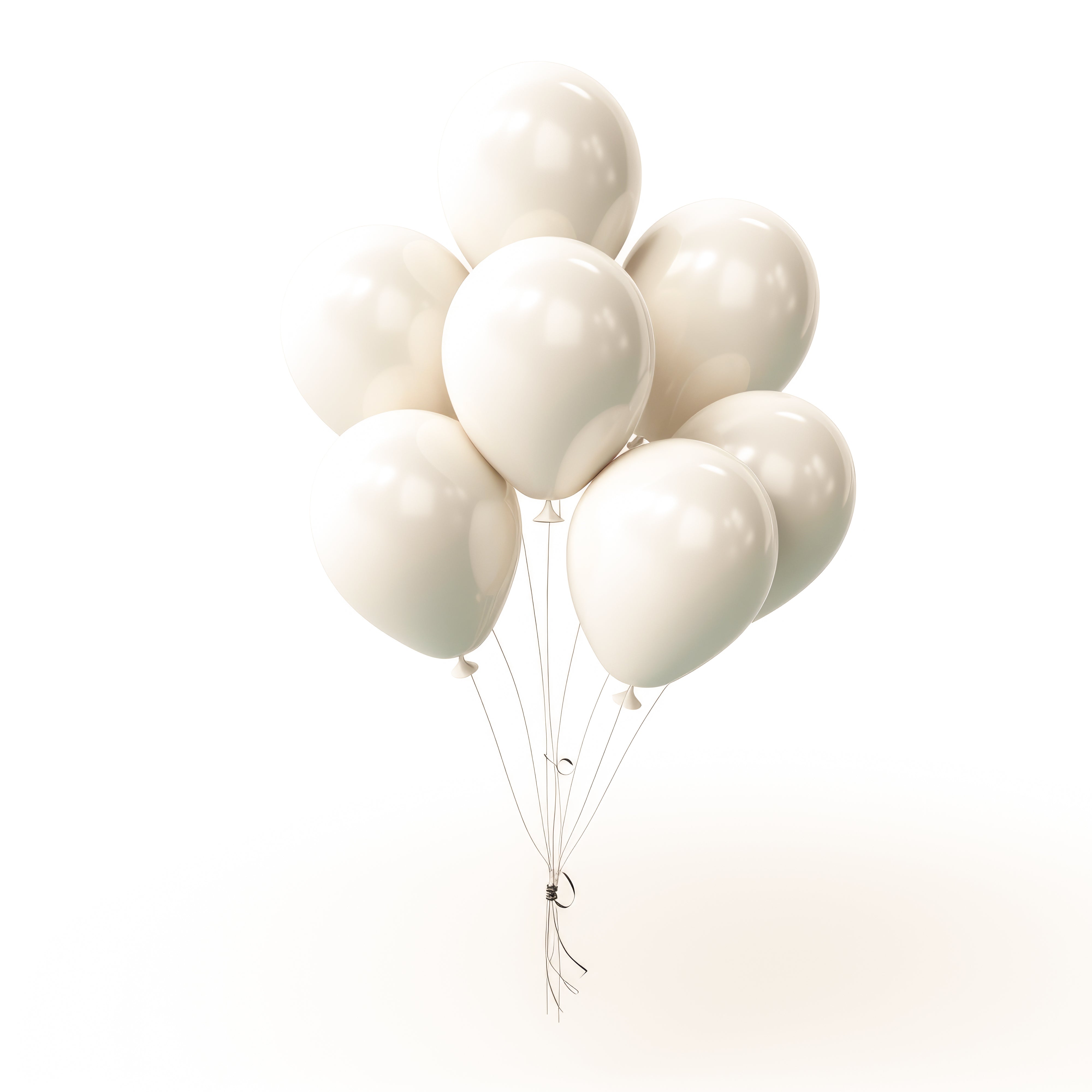 Metallic Balloons - White (12'' inflated, Pack of 6)