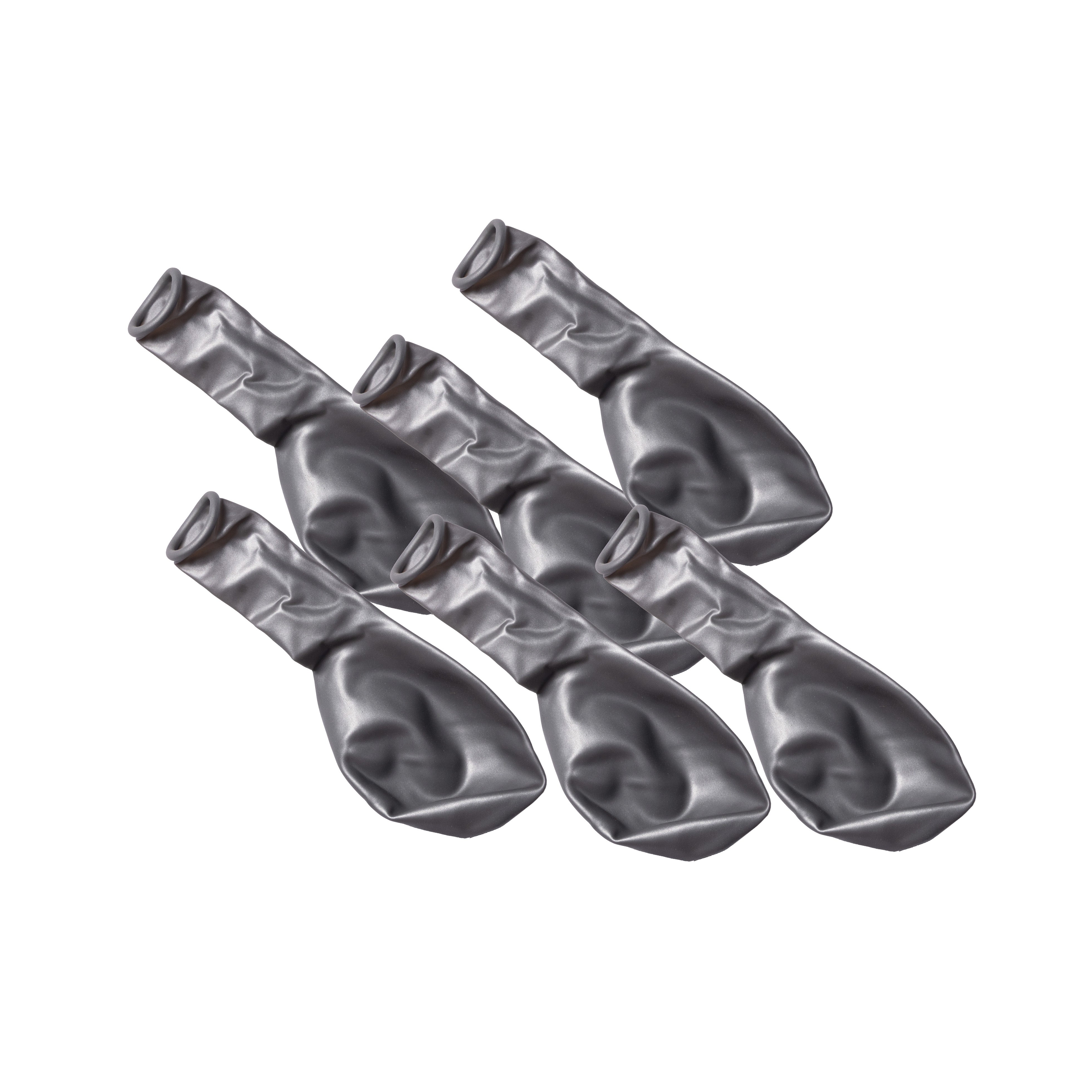 Metallic Balloons - Silver (12'' inflated, Pack of 6)