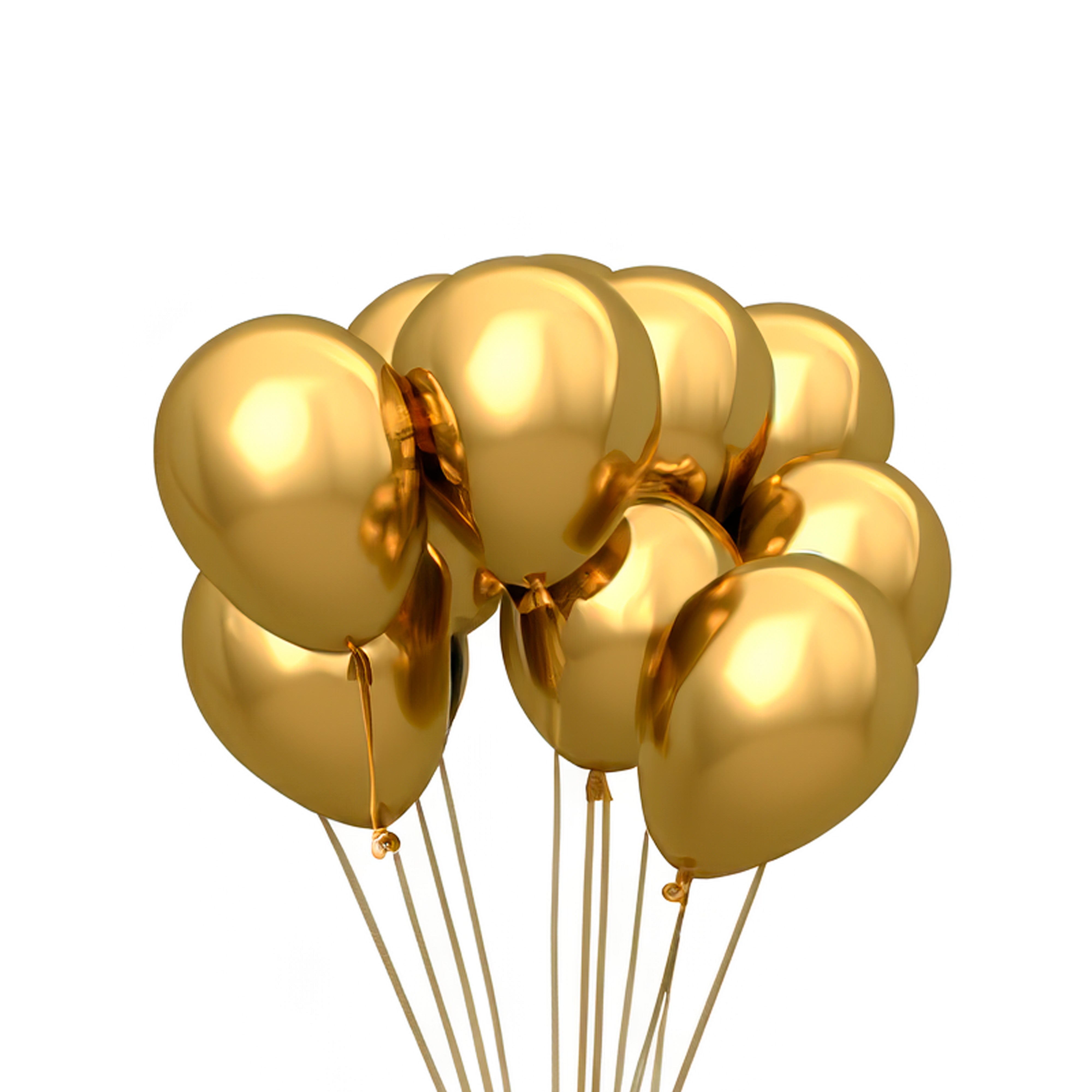 Metallic Balloons - Gold (12'' inflated, Pack of 6)