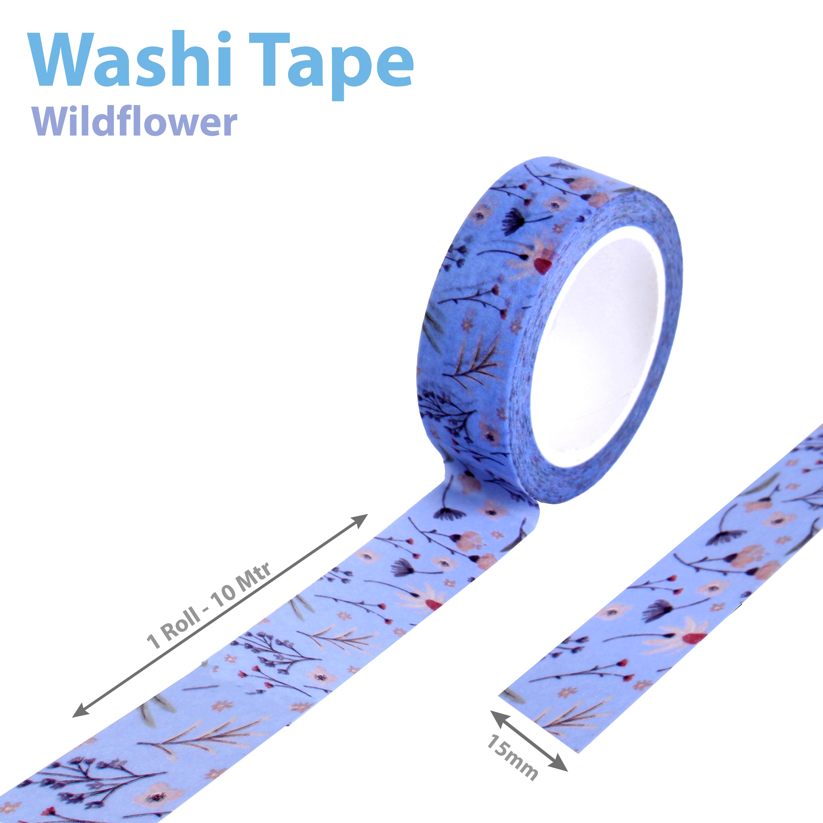 Washi Tape Wildflower 15mmx10Mtr 1Roll