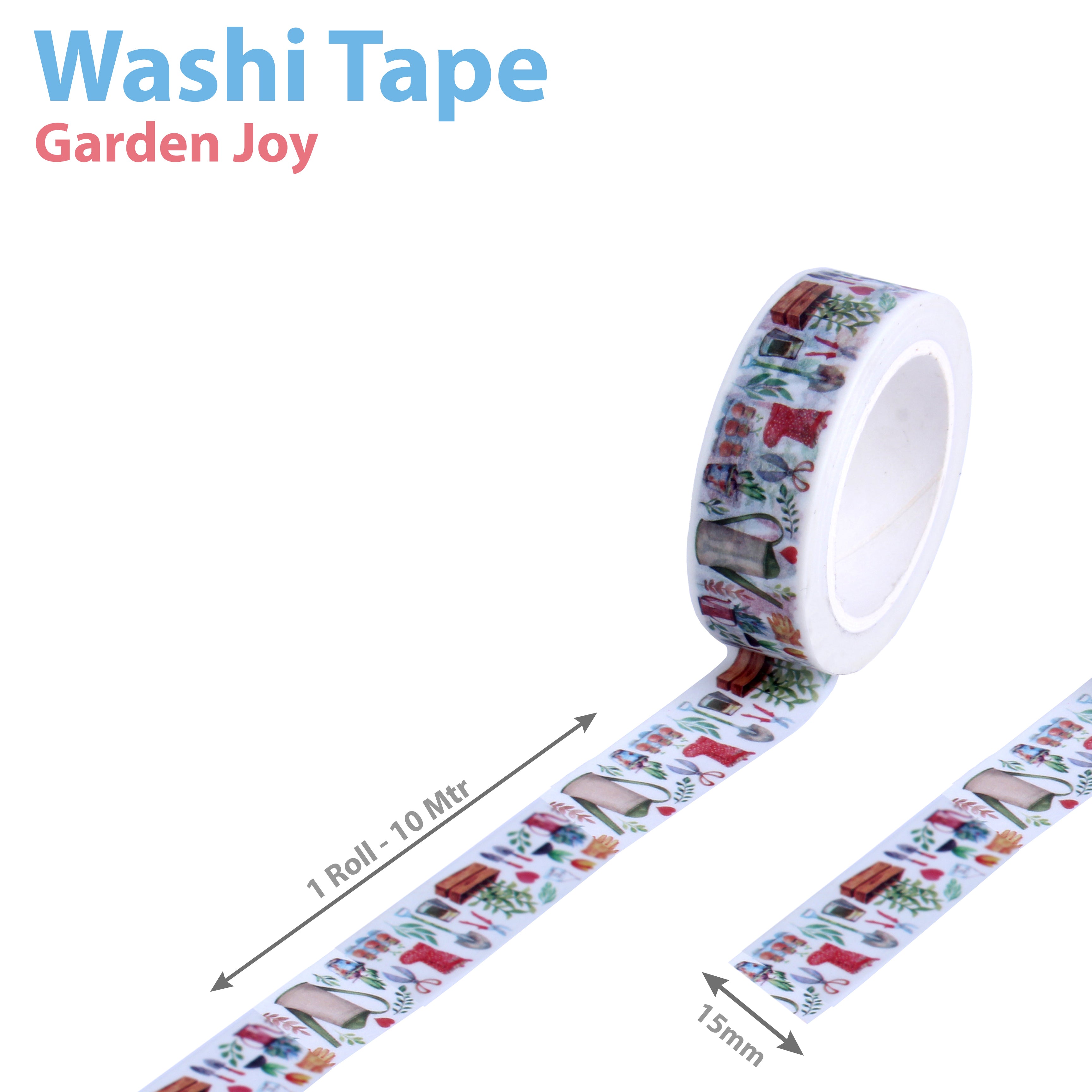 Washi Tape Garden Joy 15mmx10Mtr 1Roll