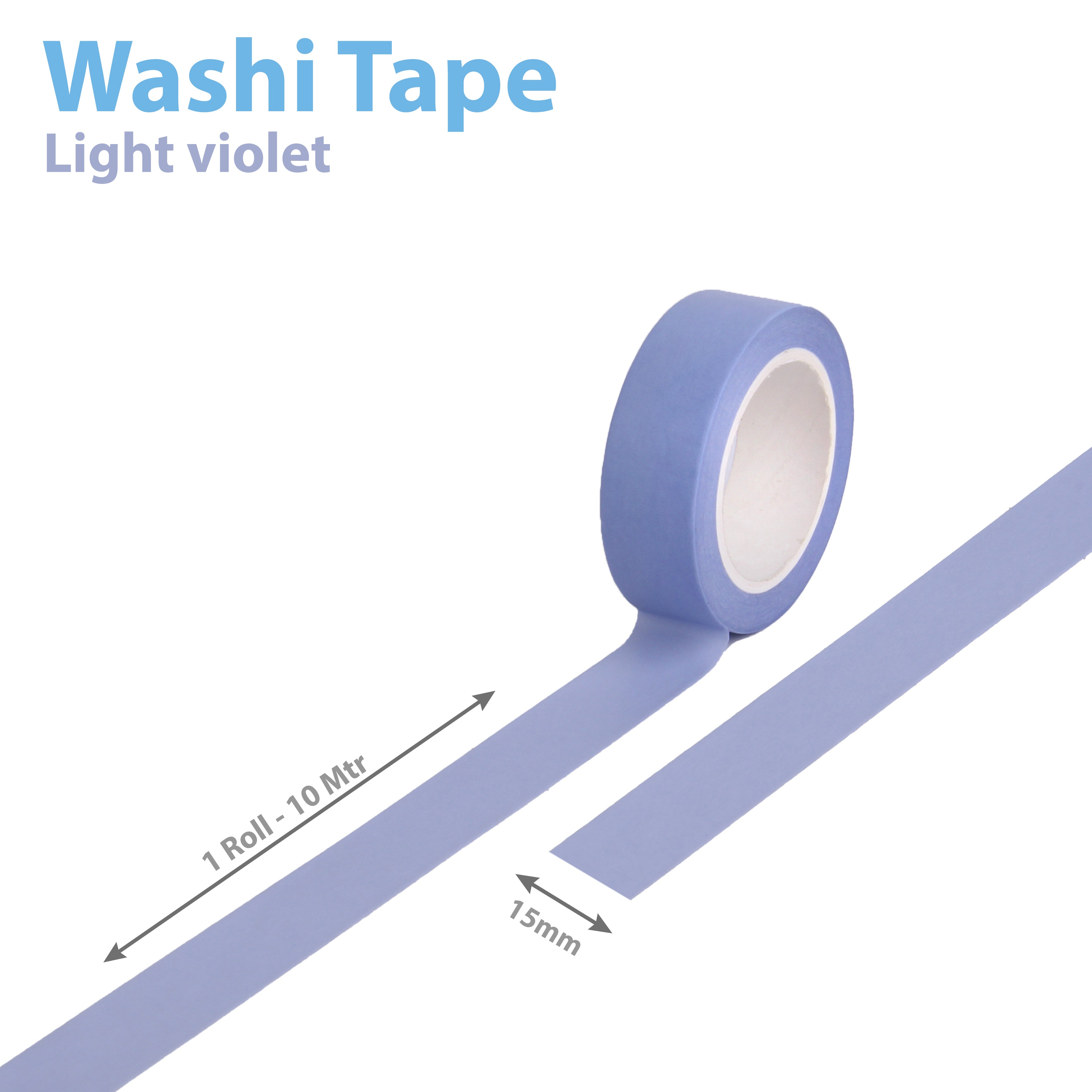 Washi Tape Solid Light Violet 15mmx10Mtr 1Roll