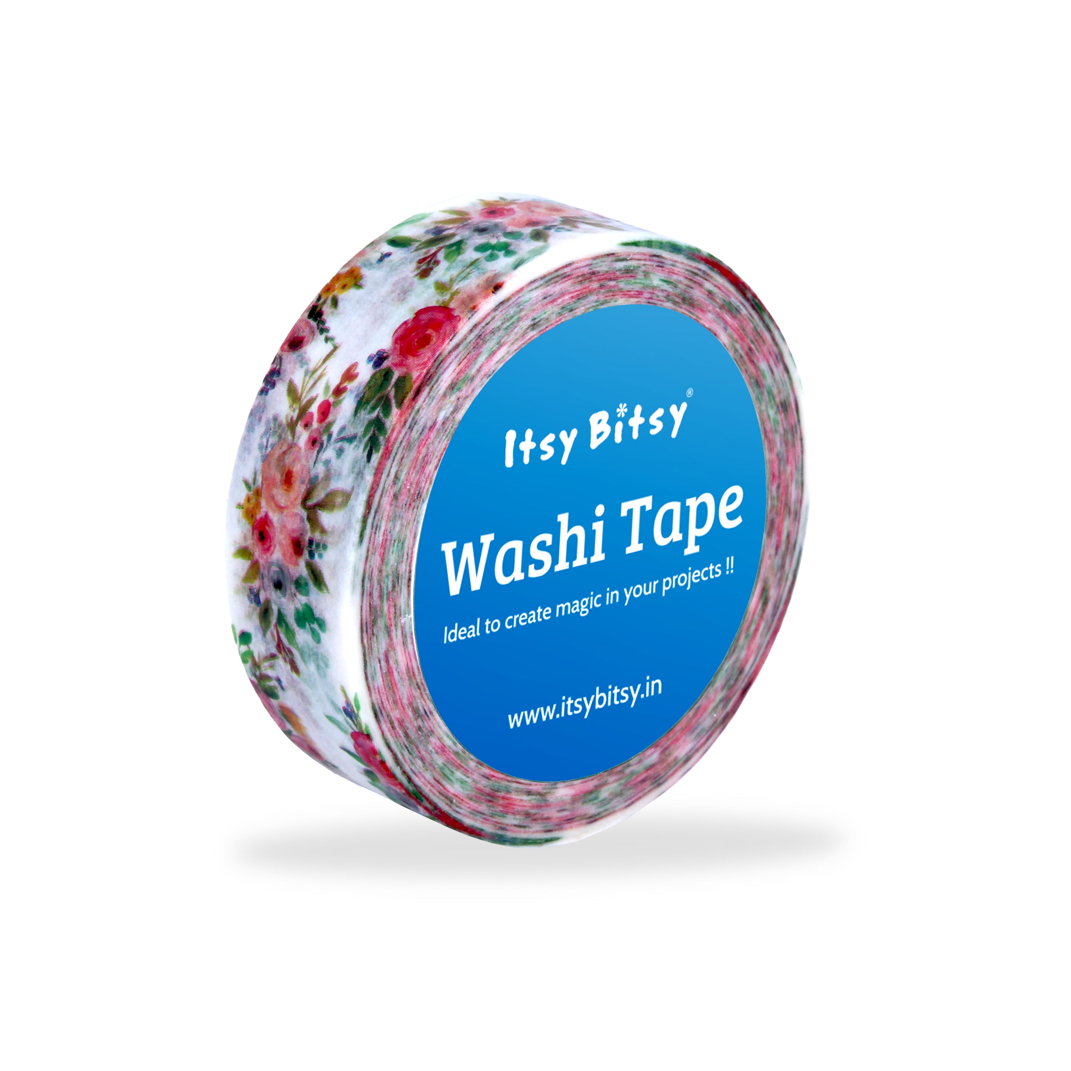 Washi Tape Floral Garland 15mmx10Mtr 1Roll