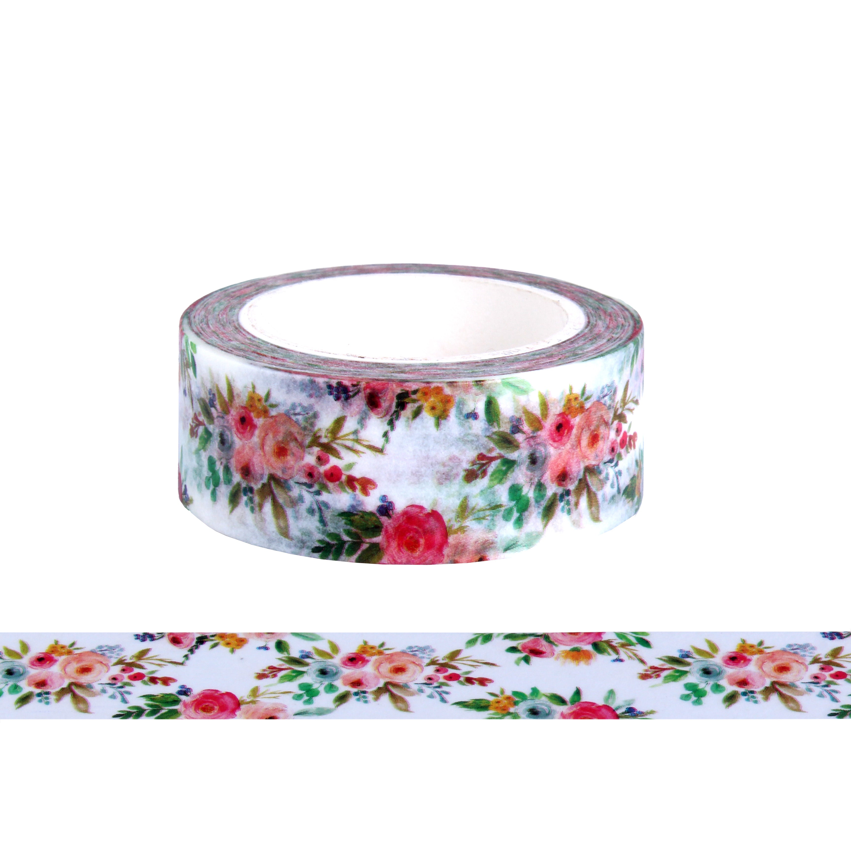 Washi Tape Floral Garland 15mmx10Mtr 1Roll