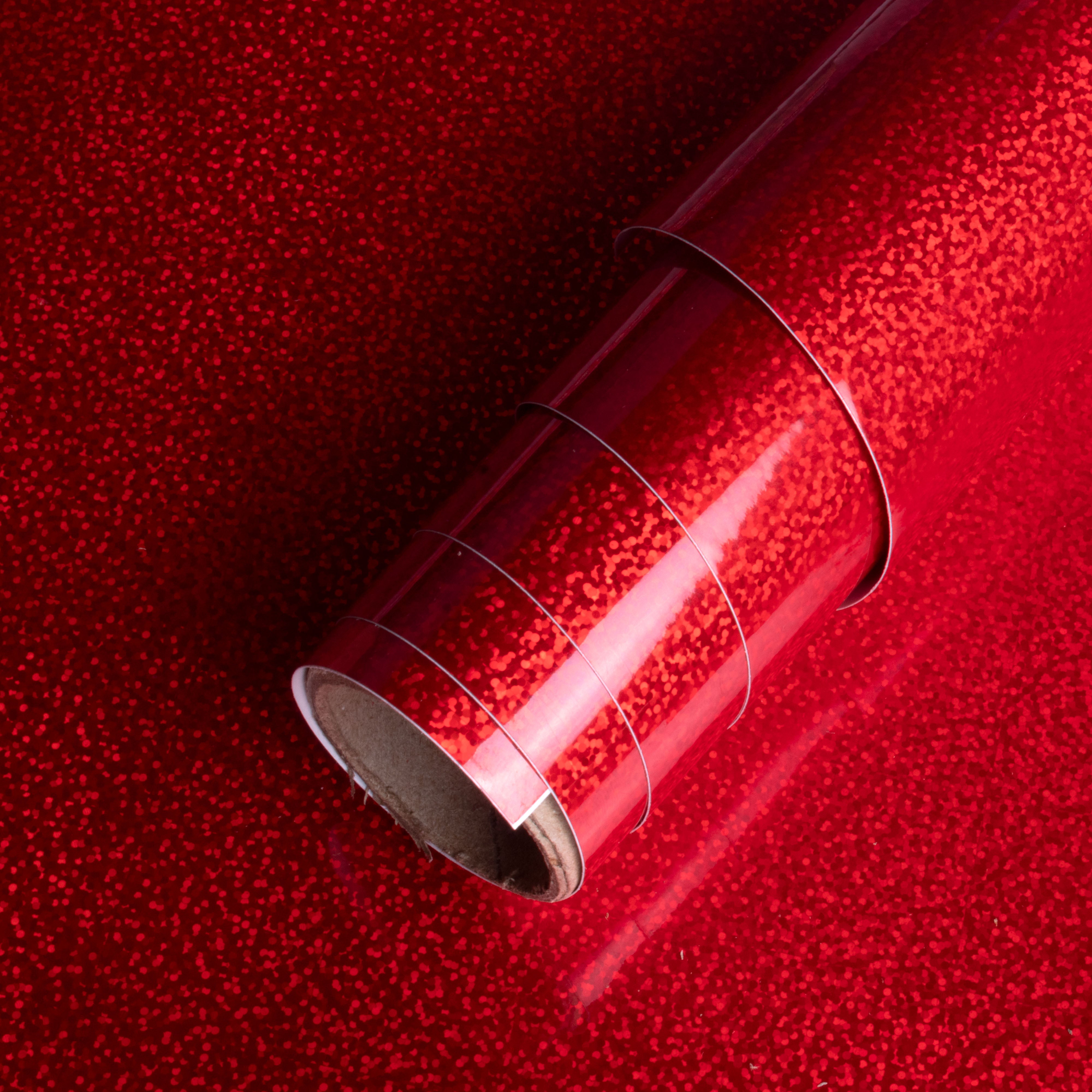 Vinyl Removable Holographic Glitter Glitter Red 12Inch X 2ft 1Roll