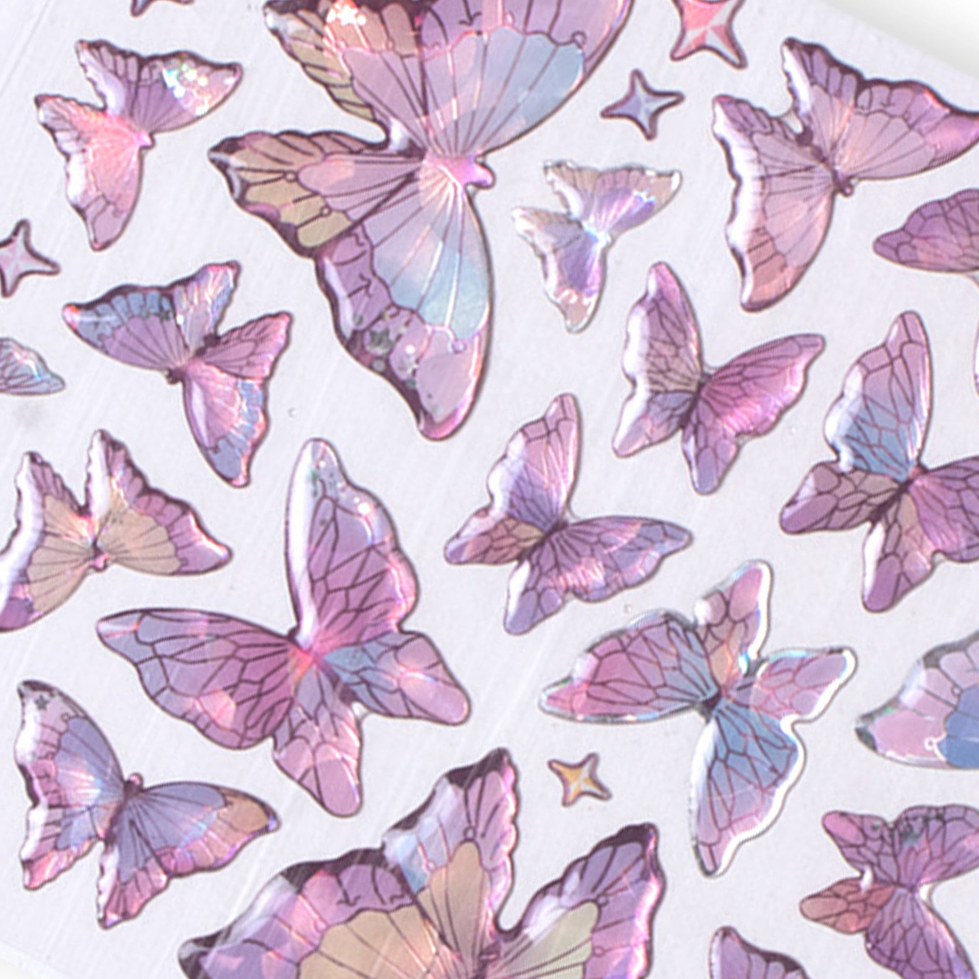 Resin Sticker Pretty Butterfly Purple Blend 53pcs