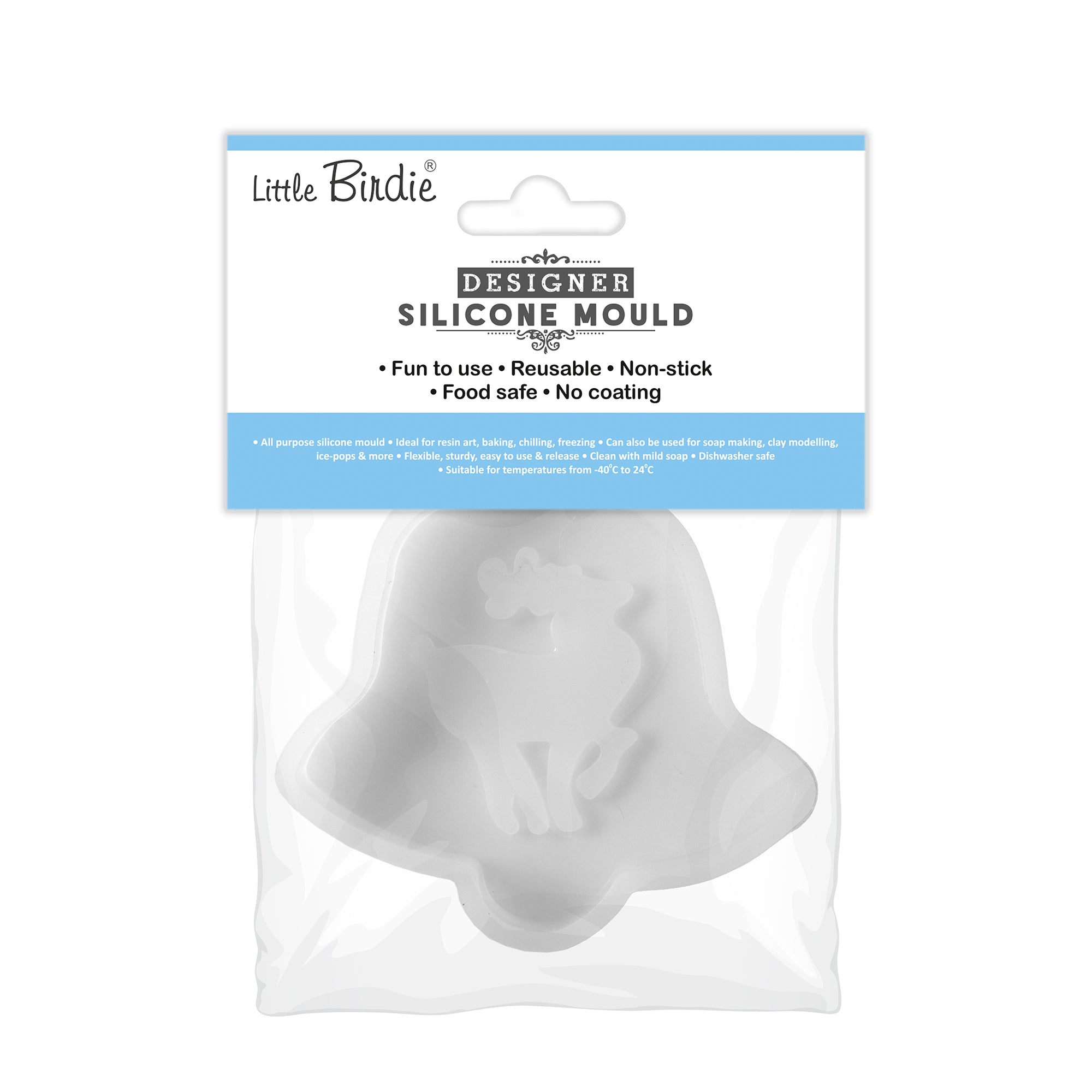 Silicone Mould For Hanging Ornament Reindeer Bell 1pc
