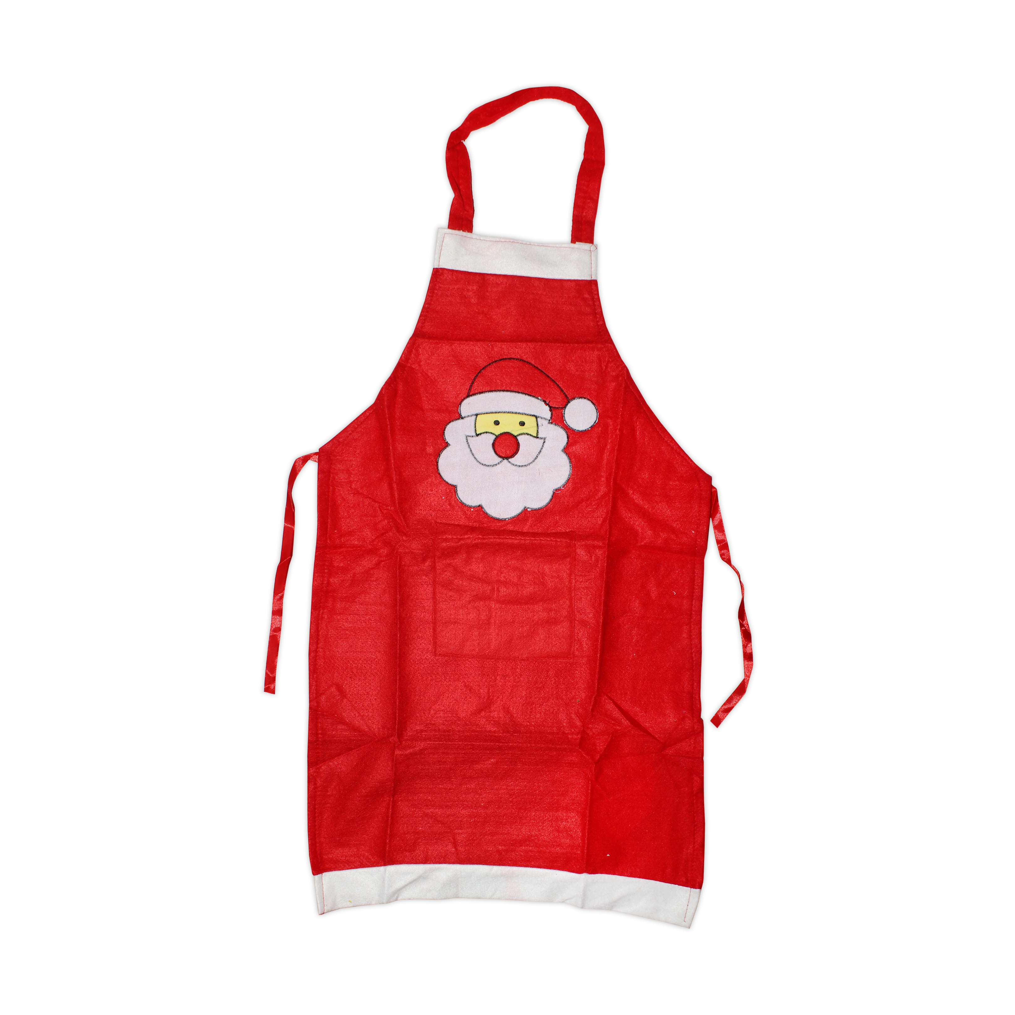 Christmas Cotton Apron W/Santa Red 15`` 1Pc