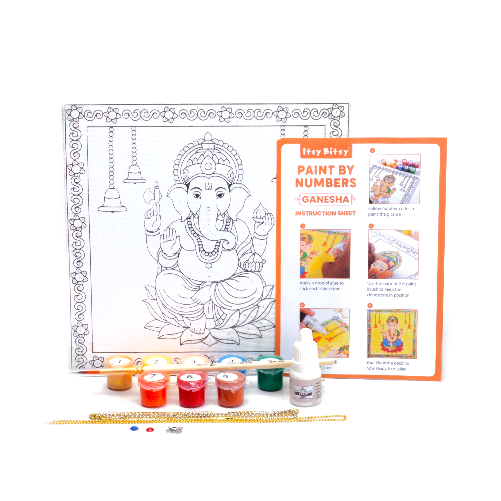 DIY Paint By Numbers Ganesha 8 X 8inch BOX