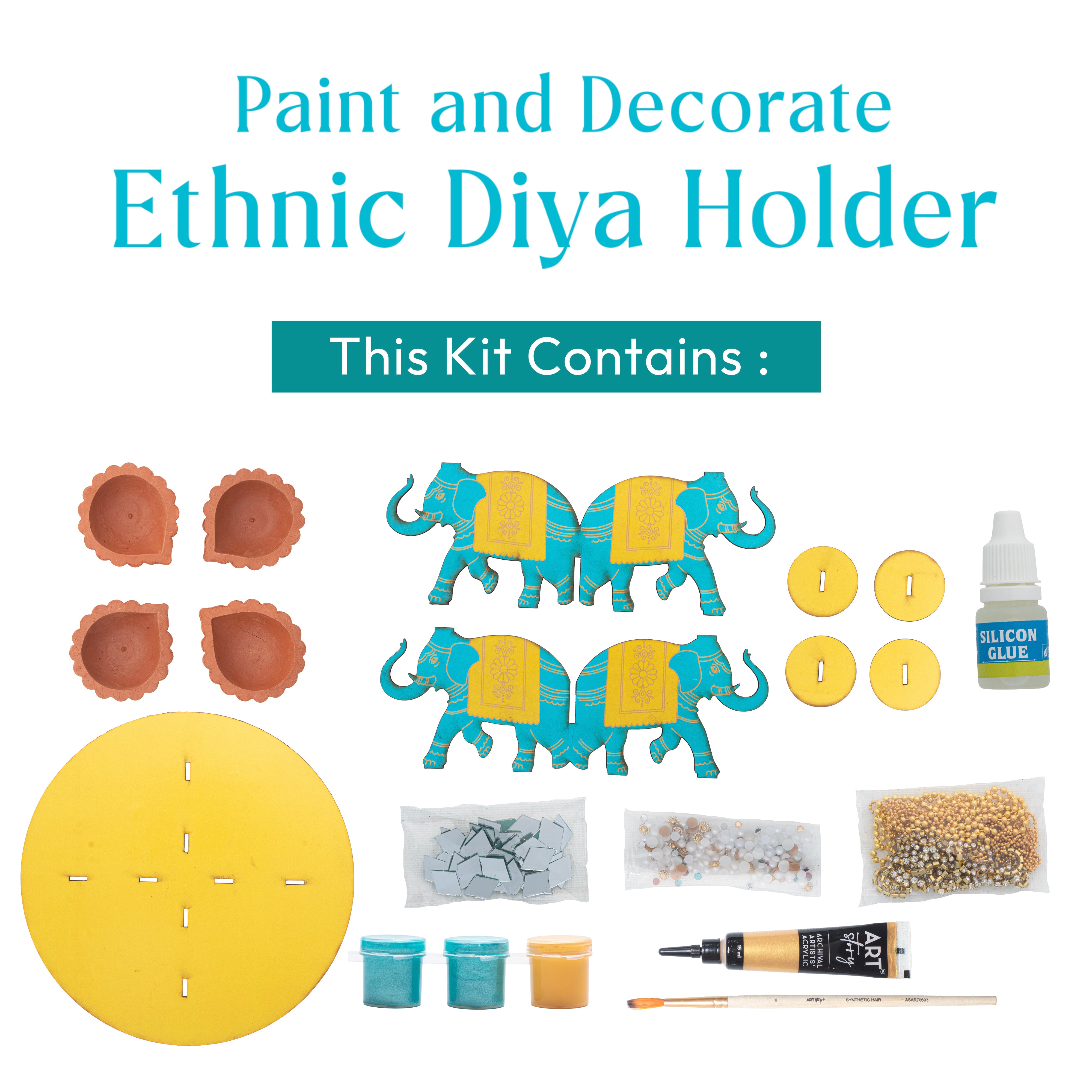DIY Paint and Decorate Ethnic Diya Holder Box