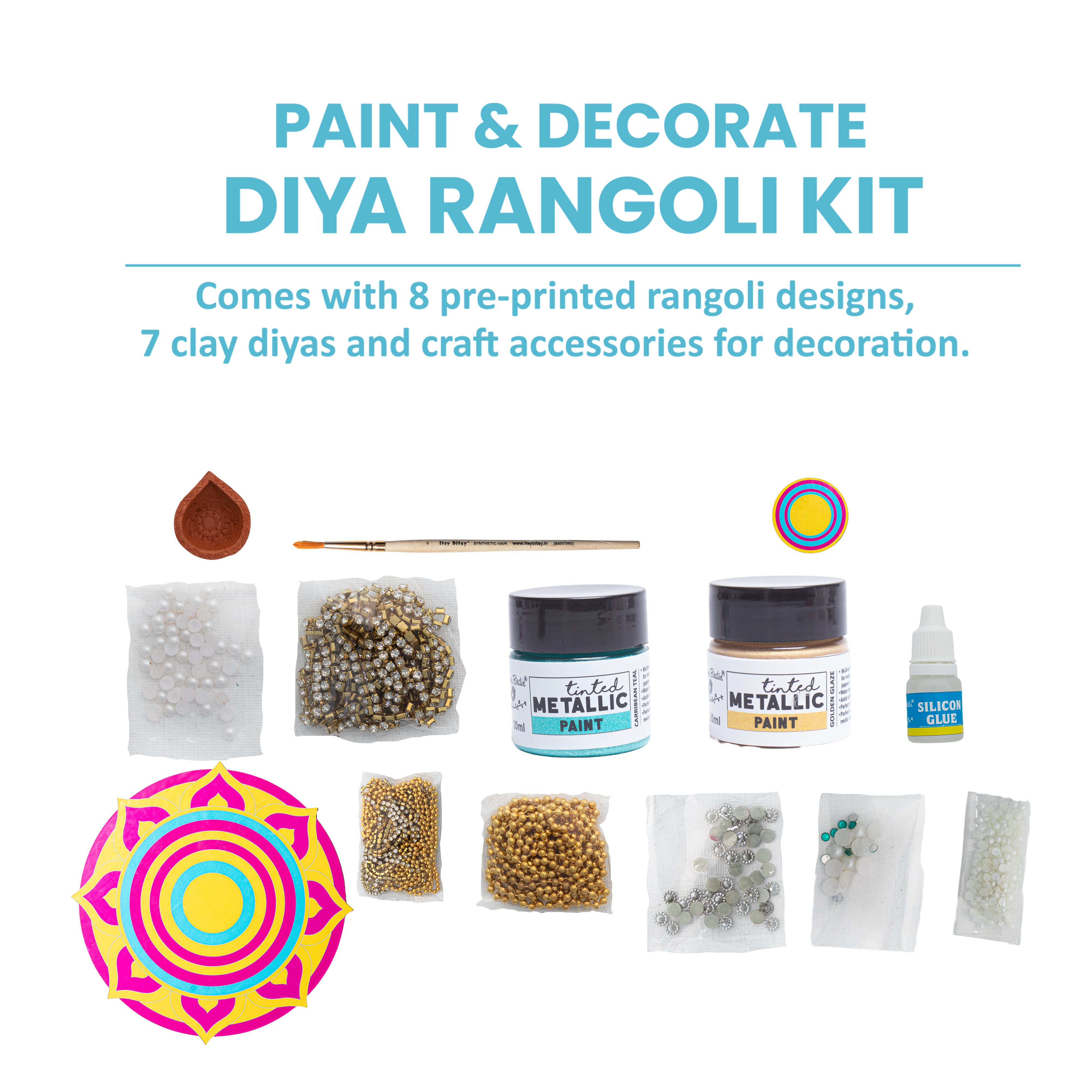 DIY Paint and Decorate Diya Rangoli Box