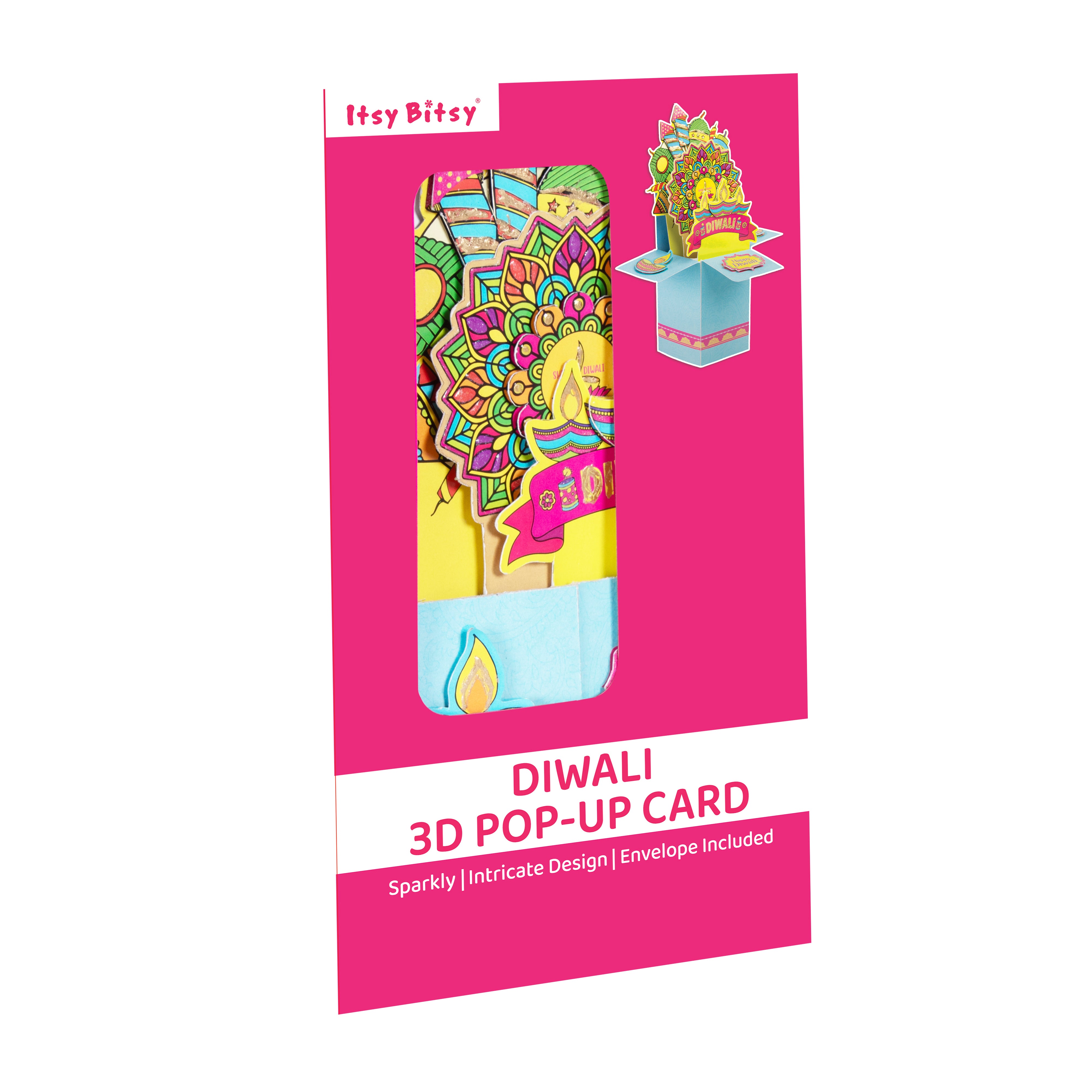 Diwali 3D Pop Up Card and Envelope 1Pcs