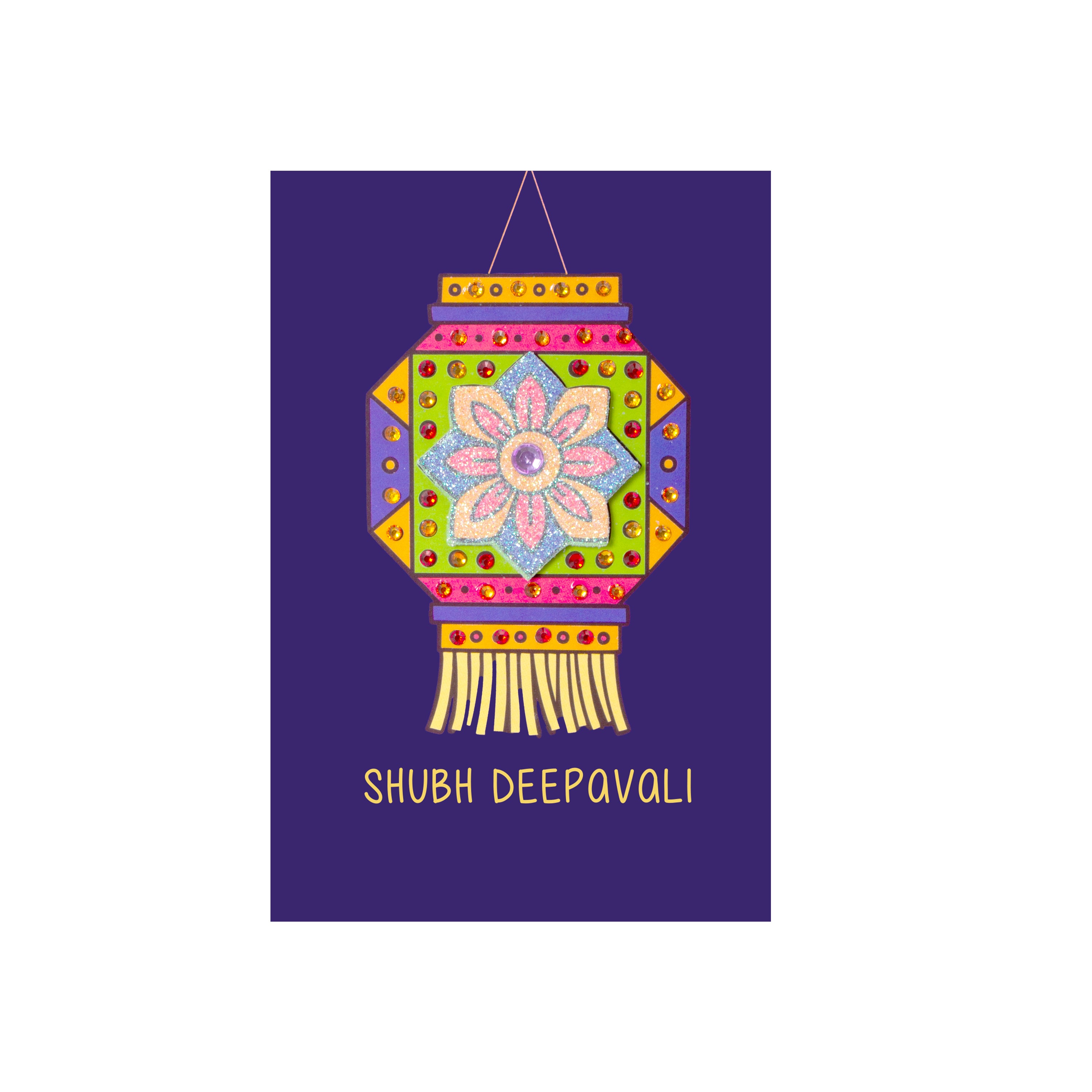 Diwali Greeting Card & Envelope Happy Diwali 4 x 6 inch 2pc