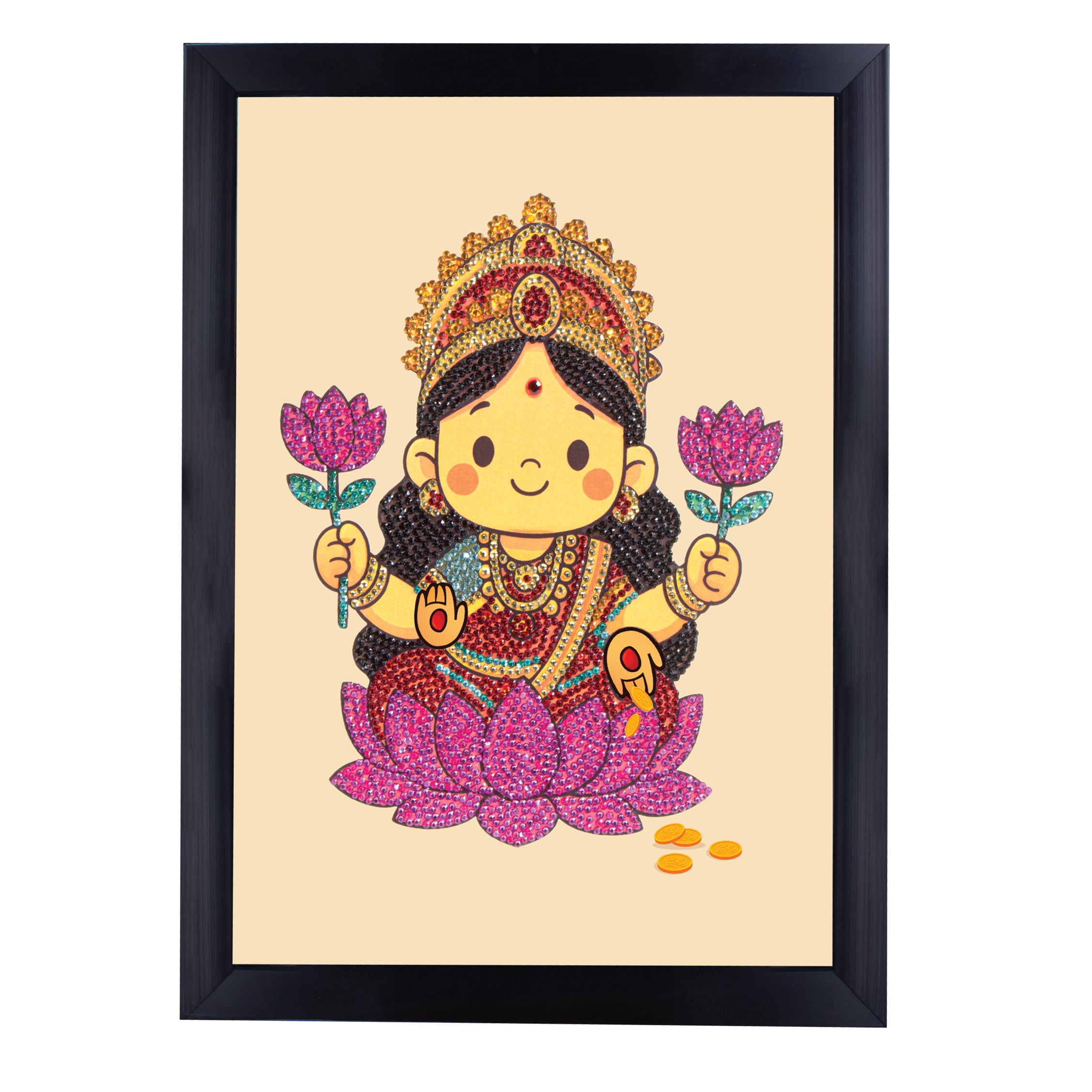 DIY Diamond Painting Kit with frame Adorable Goddess Lakshmi Box