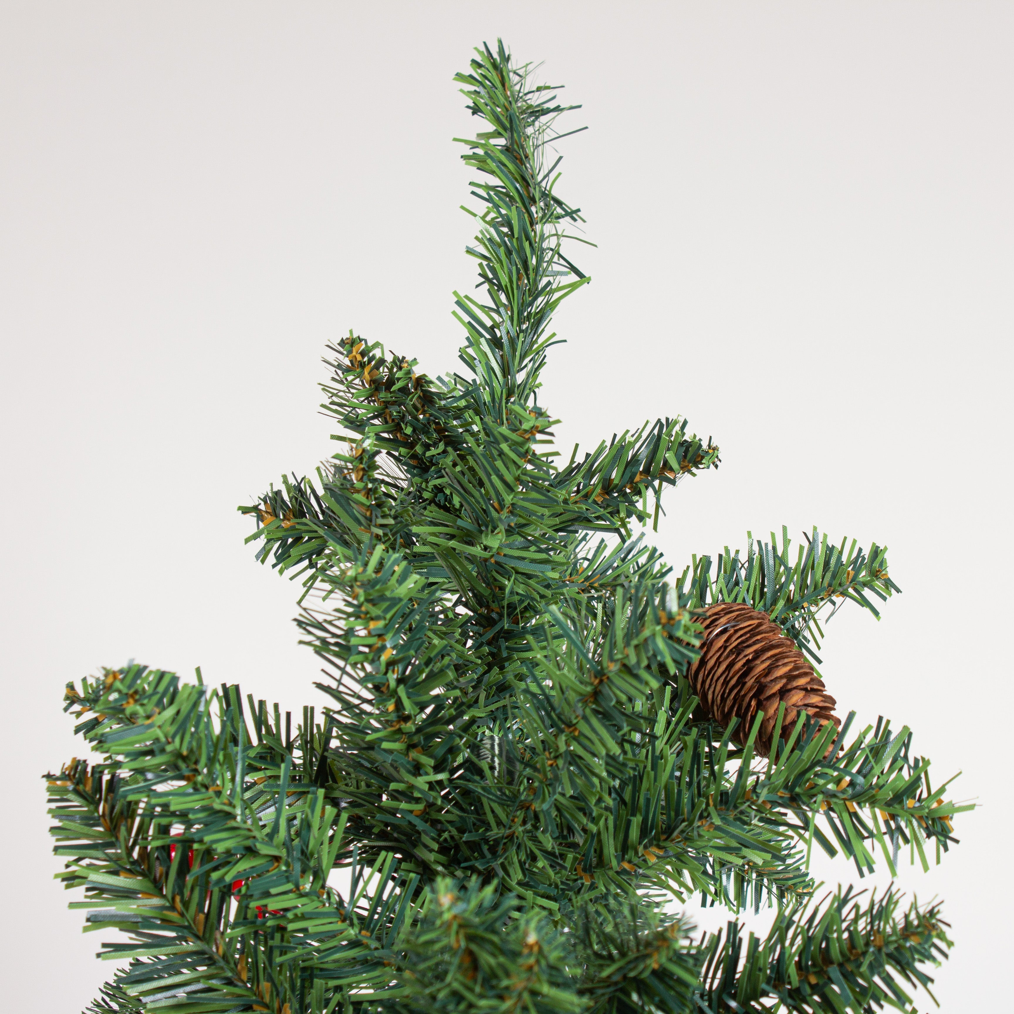 Christmas Premium Tree with Metal Stand Pine Cones & Red Berries 5 Ft (150cm) 1pc Box