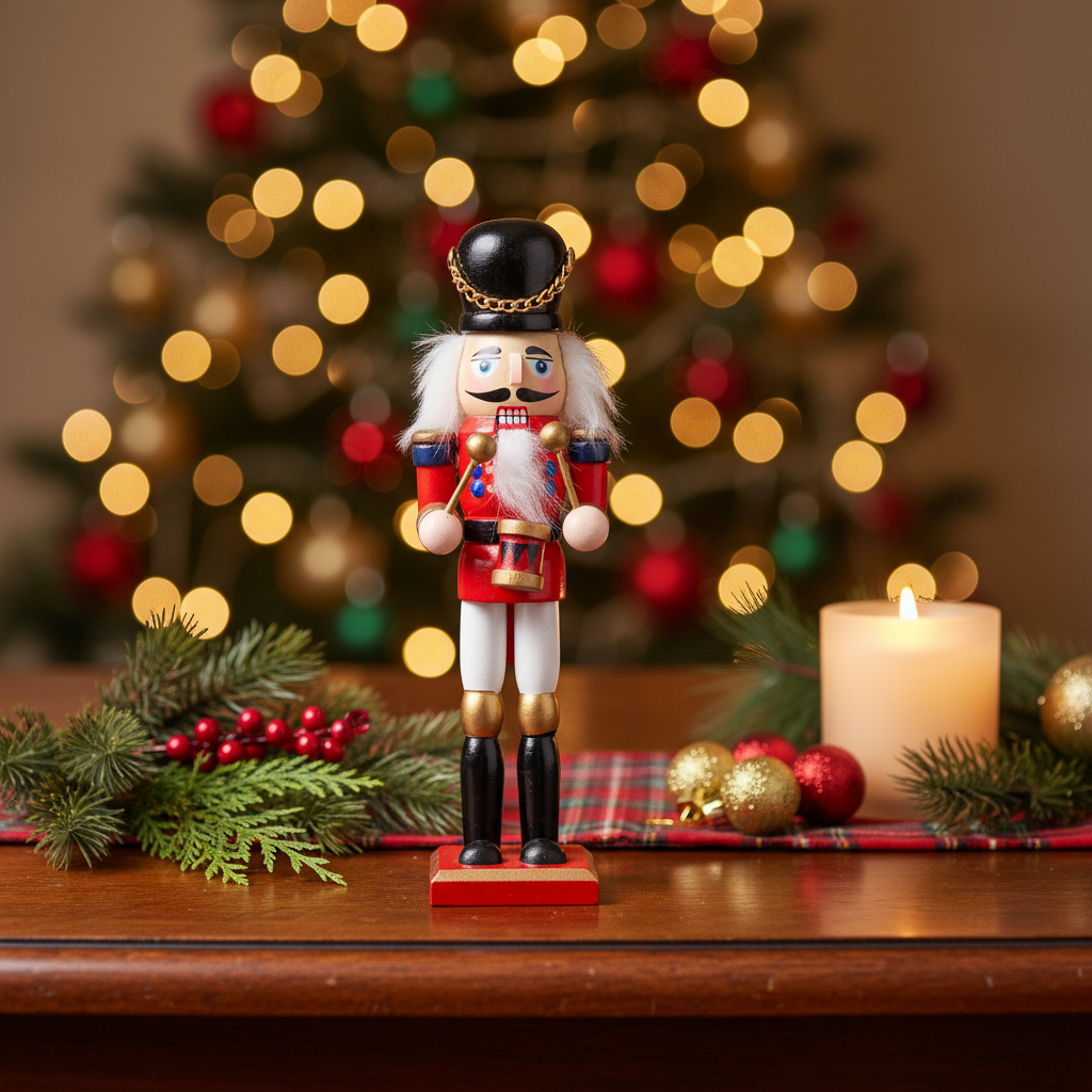 Nutcracker Drummer Red 7inch X 2inch 1pc Box