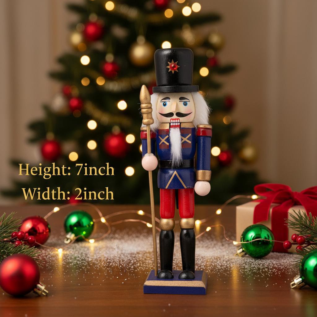 Nutcracker Figurine Blue 7inch X 2inch 1pc Box