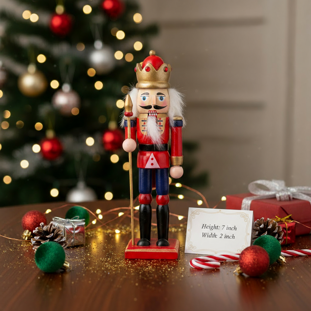 Nutcracker Figurine Red 7inch X 2inch 1pc Box