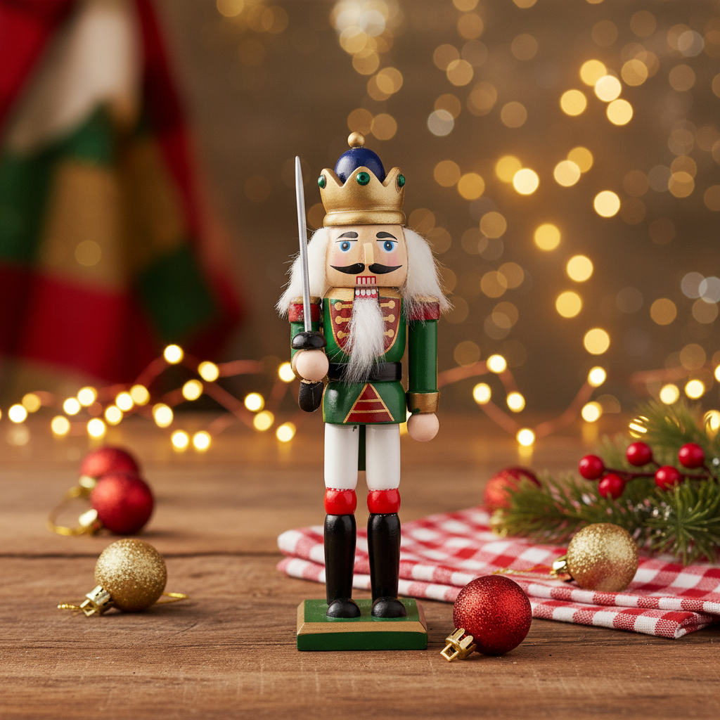 Nutcracker Soldier Ornament Green 7inch X 2inch 1pc Box