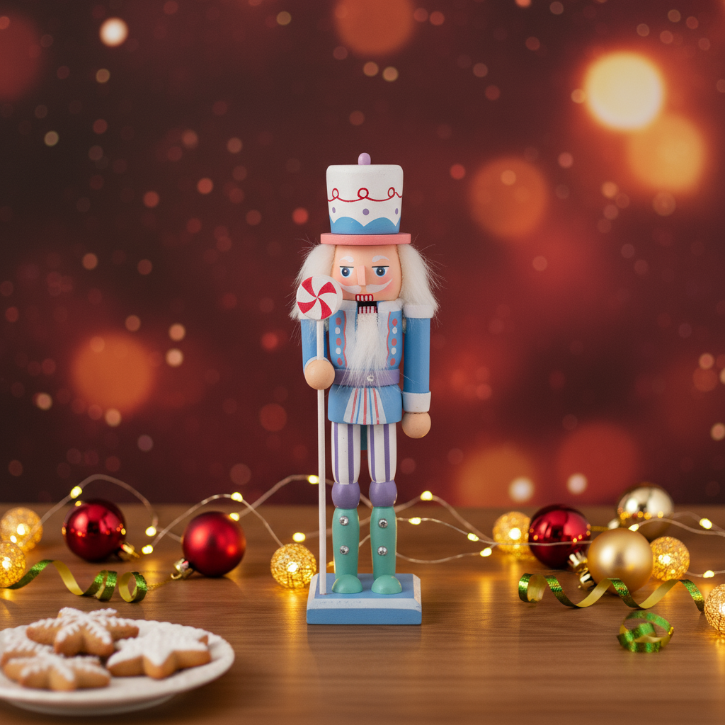 Nutcracker Soldier Ornament Pastel Blue 7inch X 2inch 1pc Box