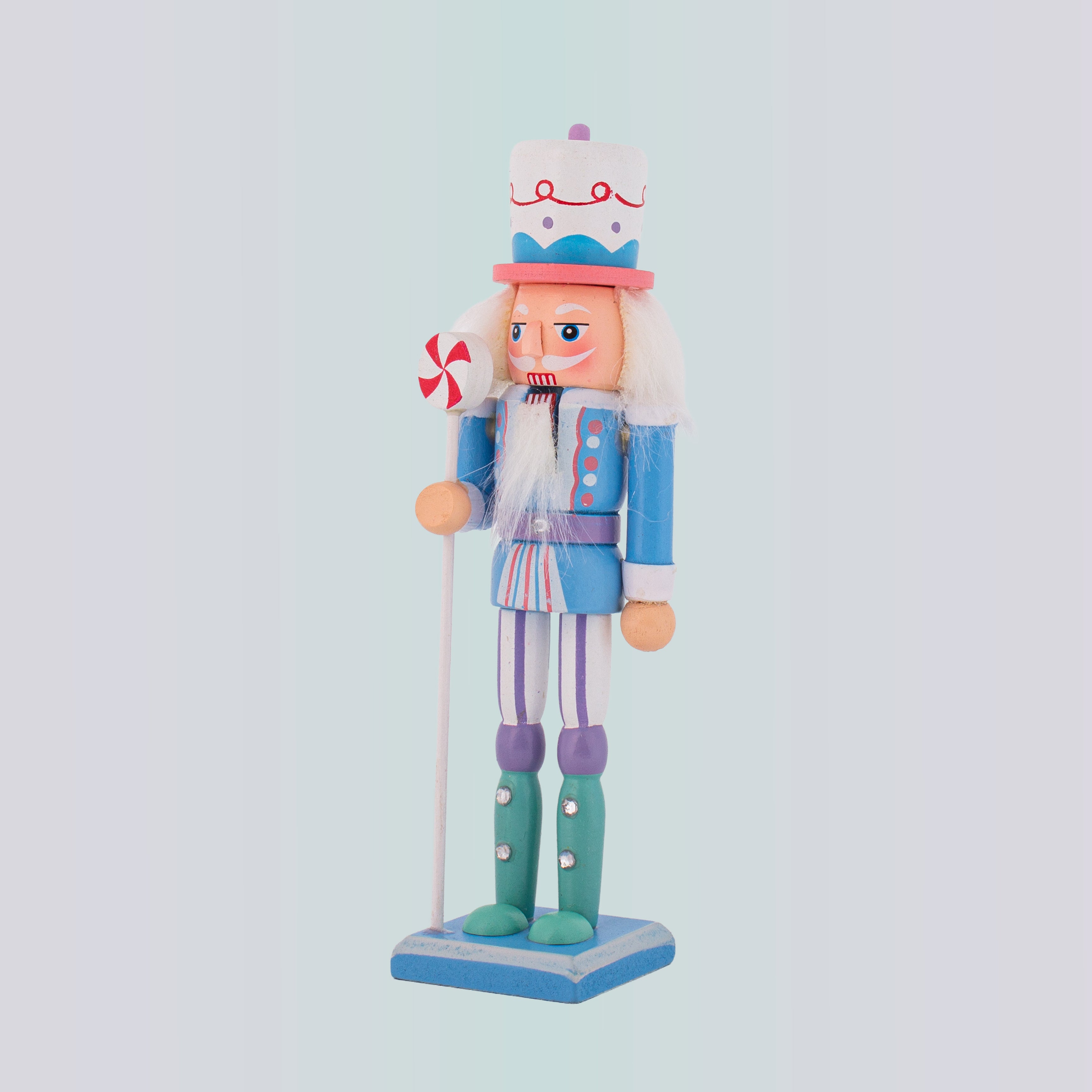 Nutcracker Soldier Ornament Pastel Blue 7inch X 2inch 1pc Box