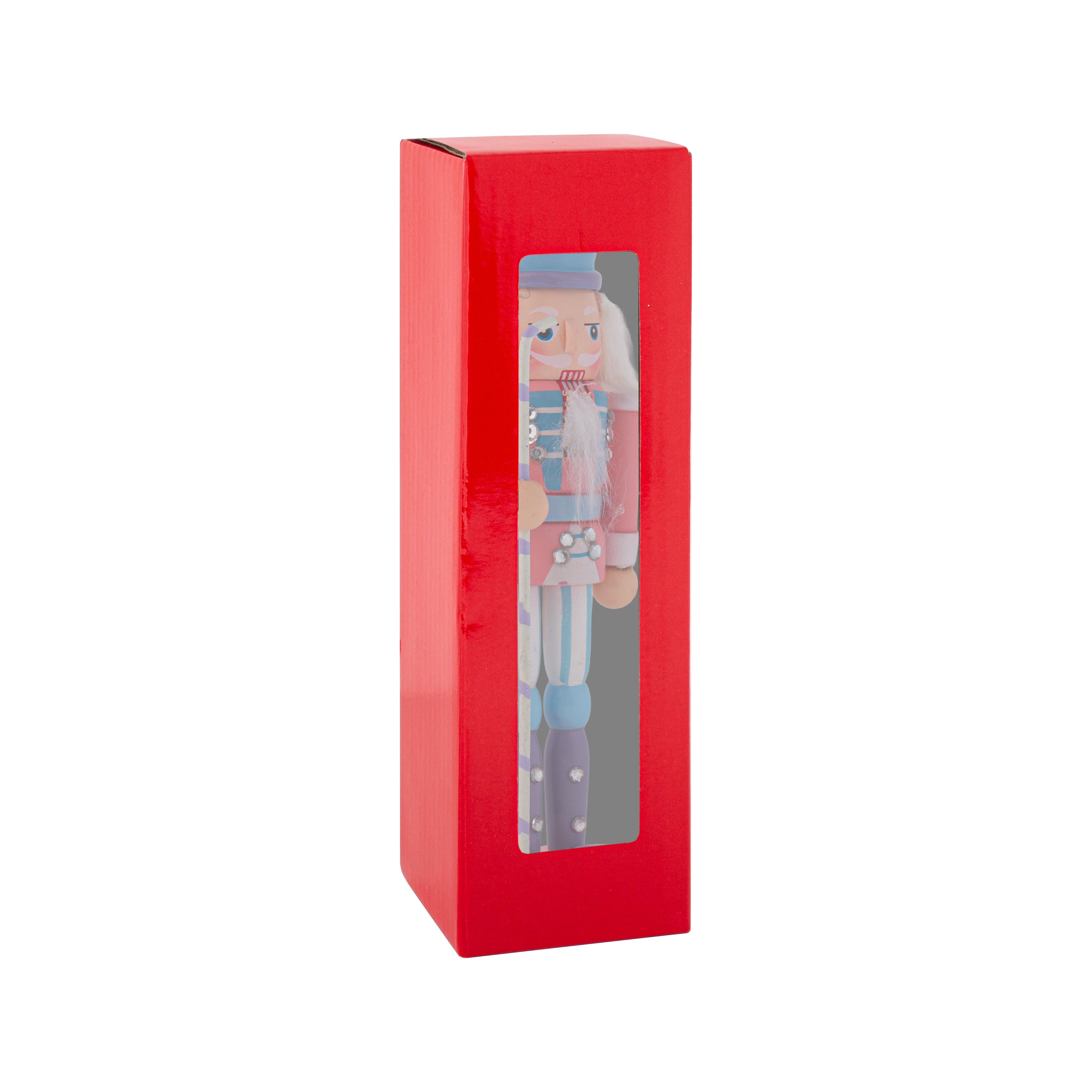 Nutcracker Soldier Ornament Pastel Pink 7inch X 2inch 1pc Box