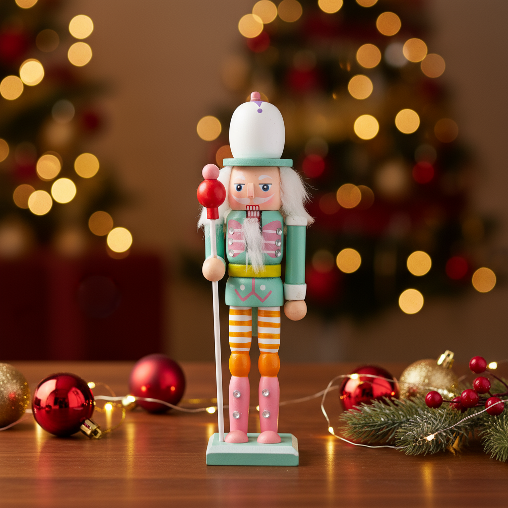 Nutcracker Soldier Ornament Pastel Teal 7inch X 2inch 1pc Box