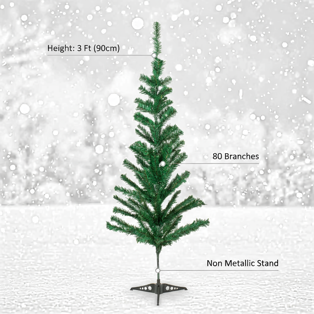 Christmas Festive Tree 80 Branches 3 Ft (90cm) 1pc