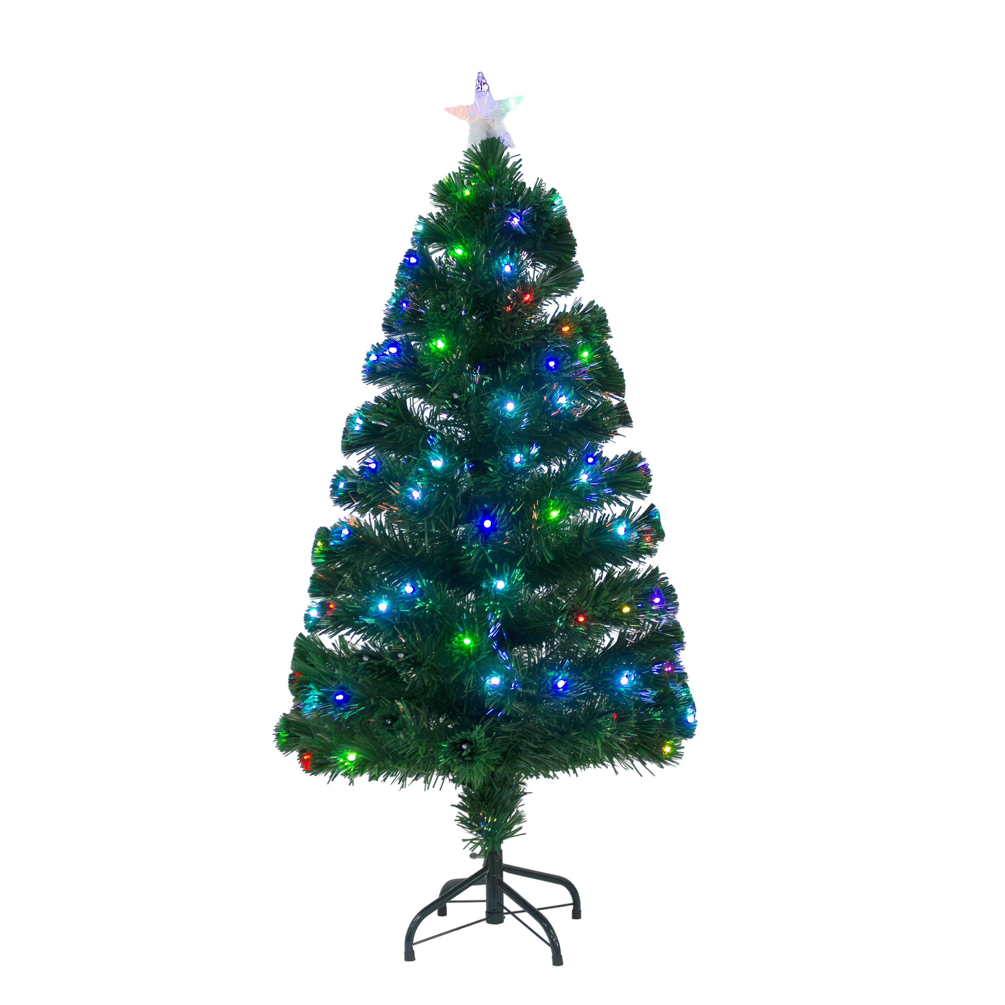 Christmas LED Fibre Optic Tree with Colour Changing Lights & Star 180 Branches 5 Ft (150cm) 1pc