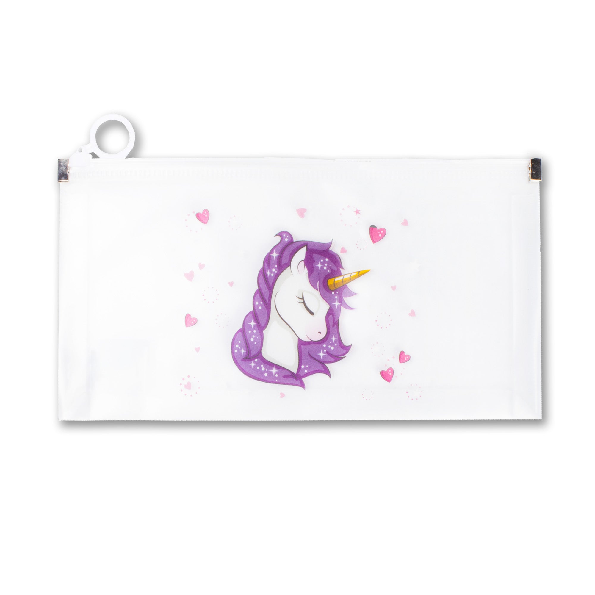 Multipurpose PVC Zip Lock Pouch Transparent Unicron Purple A6 1pc