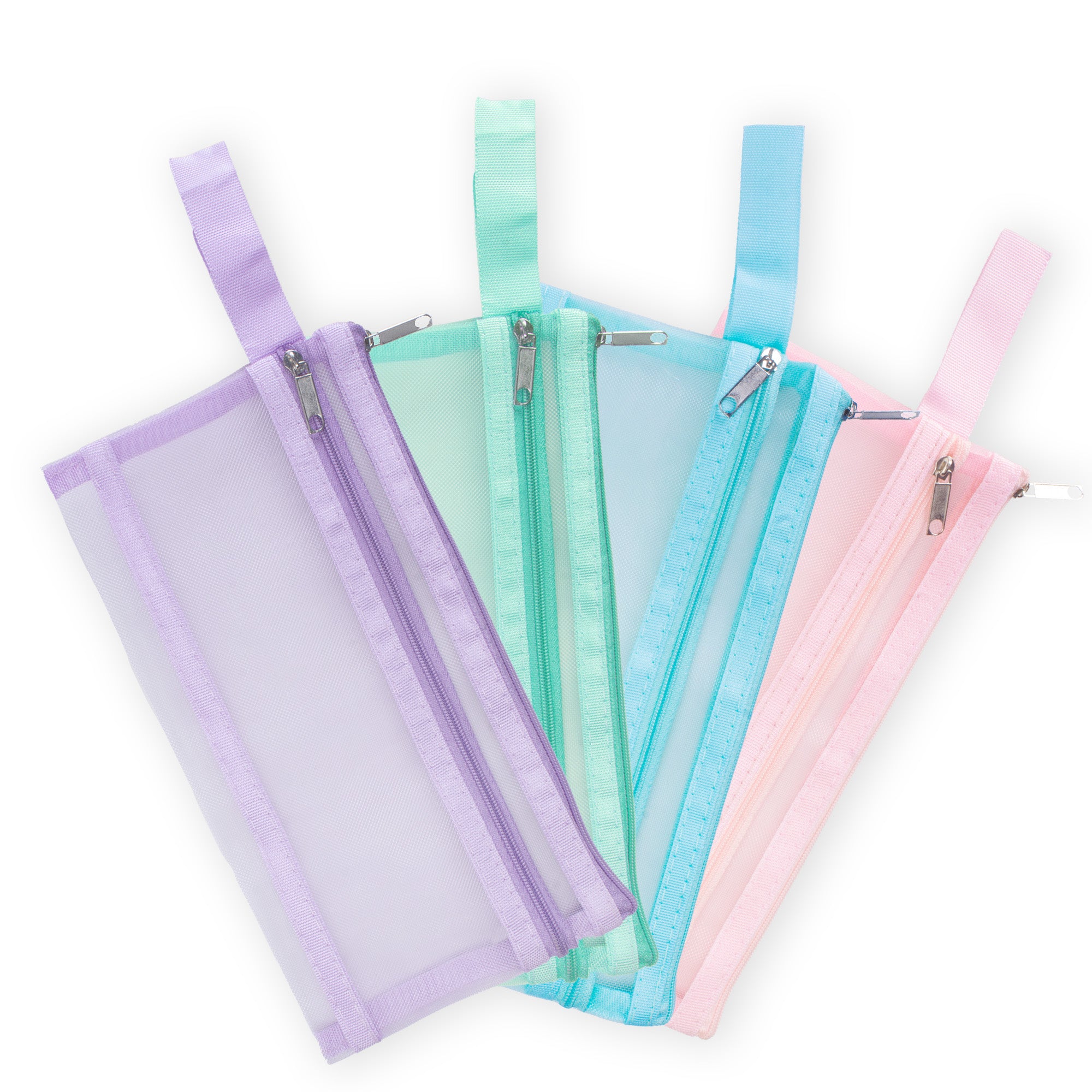 Mesh Pouch with Double Zip Purple A6 1pc