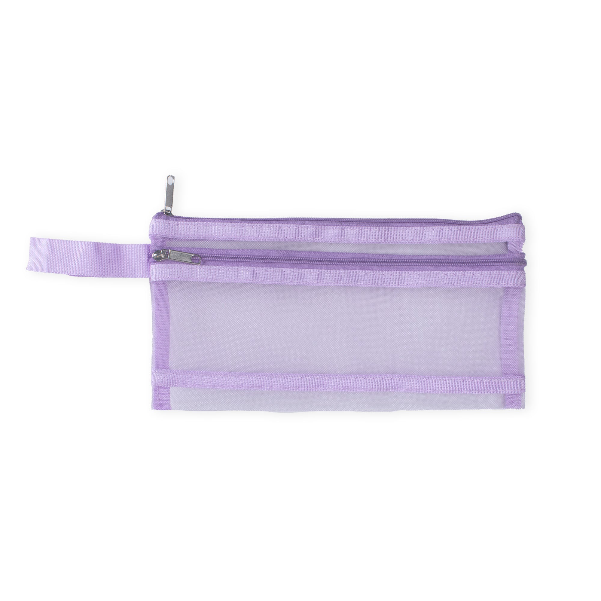 Mesh Pouch with Double Zip Purple A6 1pc
