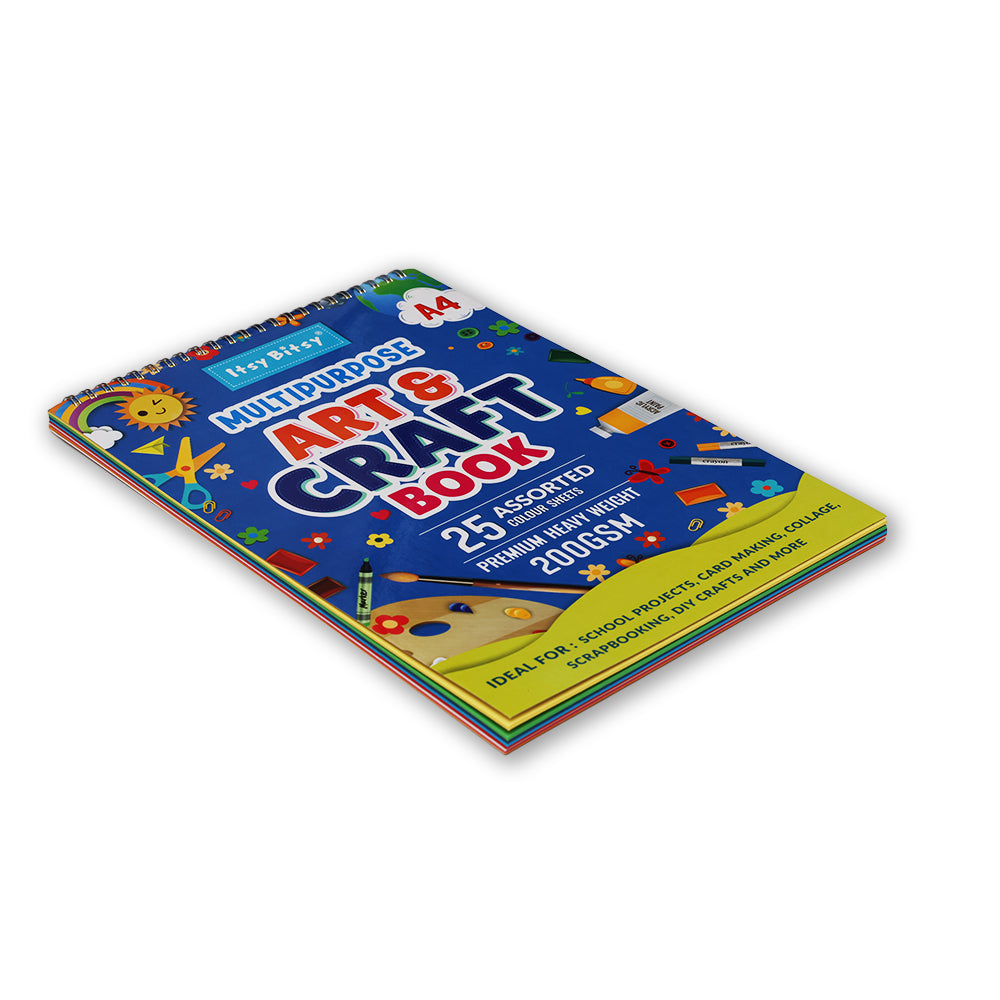 Multipurpose Art & Craft Book Spiral Bound Assorted Cardstock A4 220Gsm 25Sheets