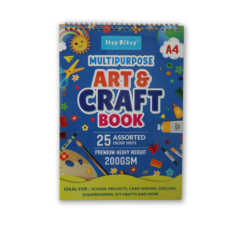 Multipurpose Art & Craft Book Spiral Bound Assorted Cardstock A4 220Gsm 25Sheets