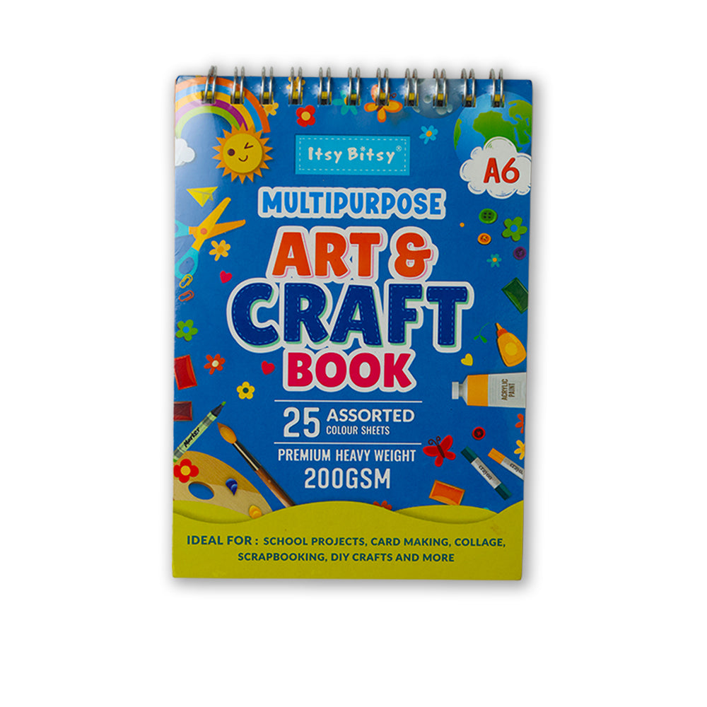Multipurpose Art & Craft Book Spiral Bound Assorted Cardstock A6 220Gsm 25Sheets