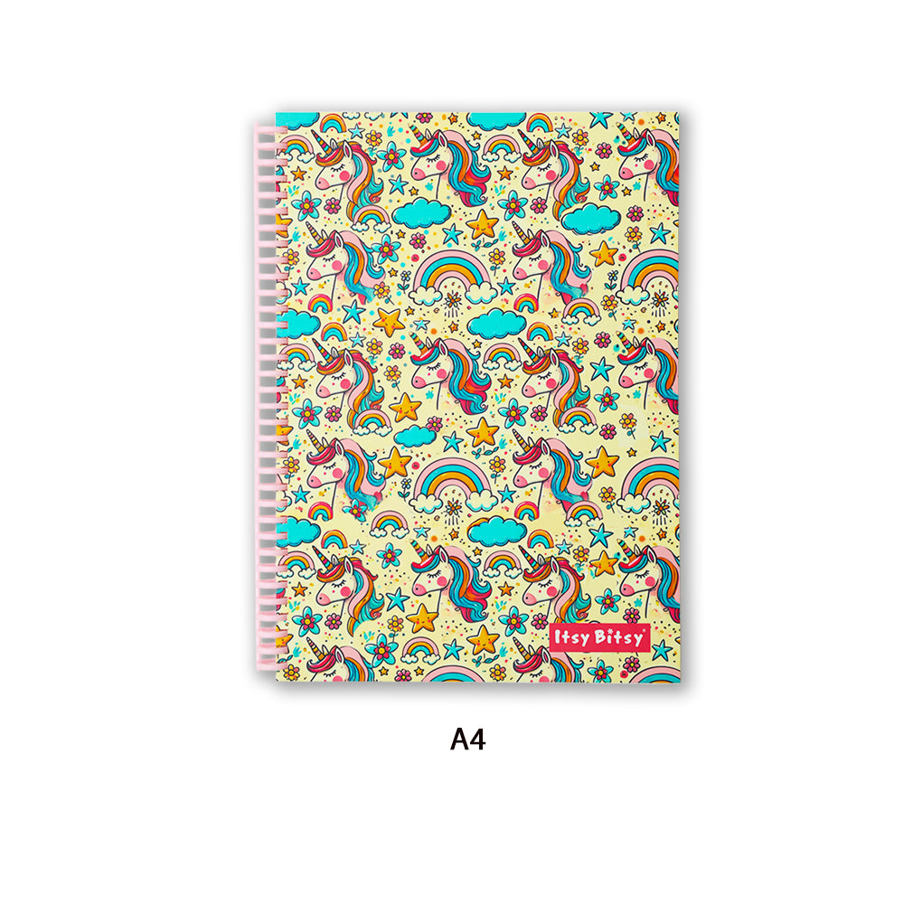 Spiral Candy Note Book Ruled Rainbow Unicorn 90gsm 96 Pages A4