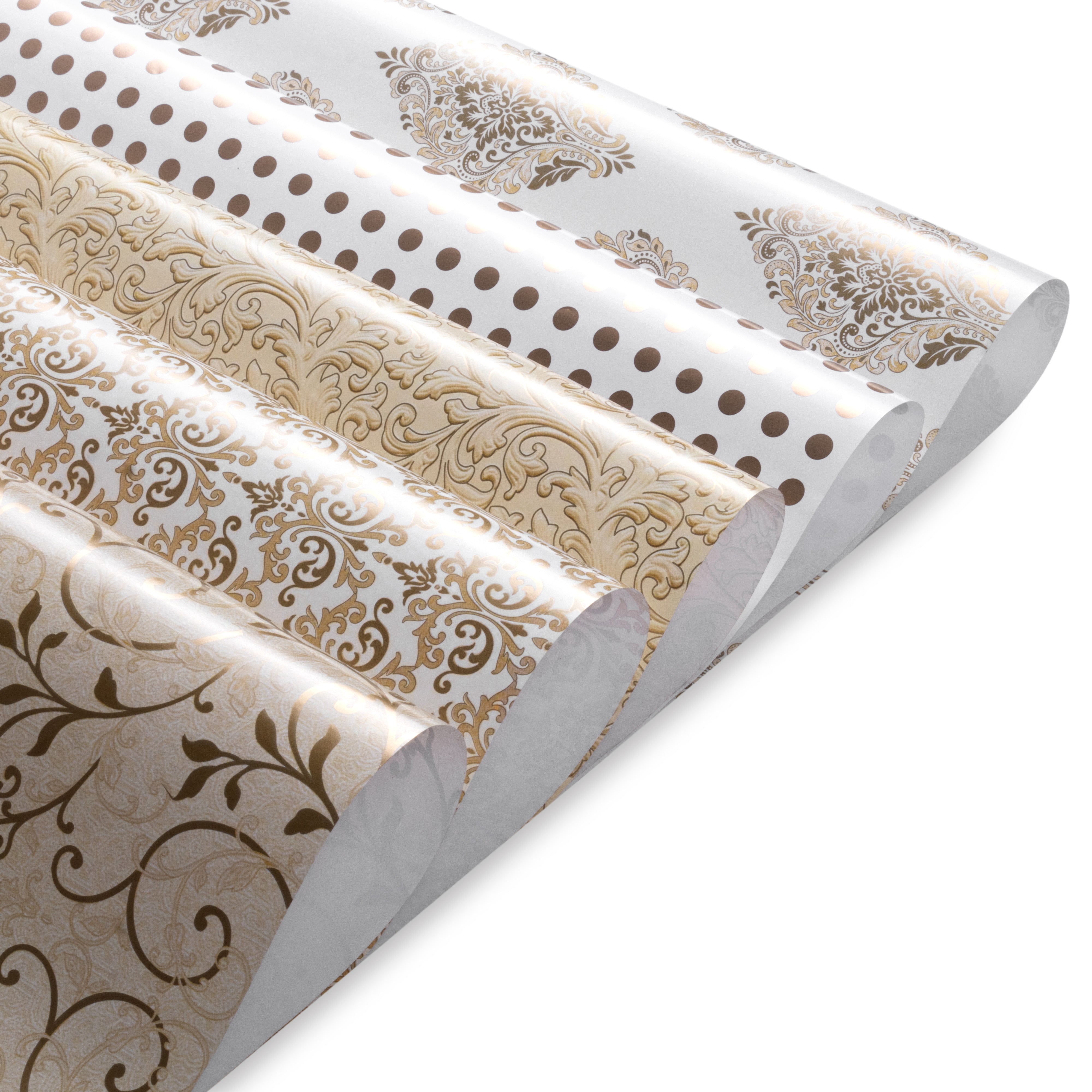 Classic Gold - Gift Wraps - Pack of 10 (Each Design 2 Sheets)