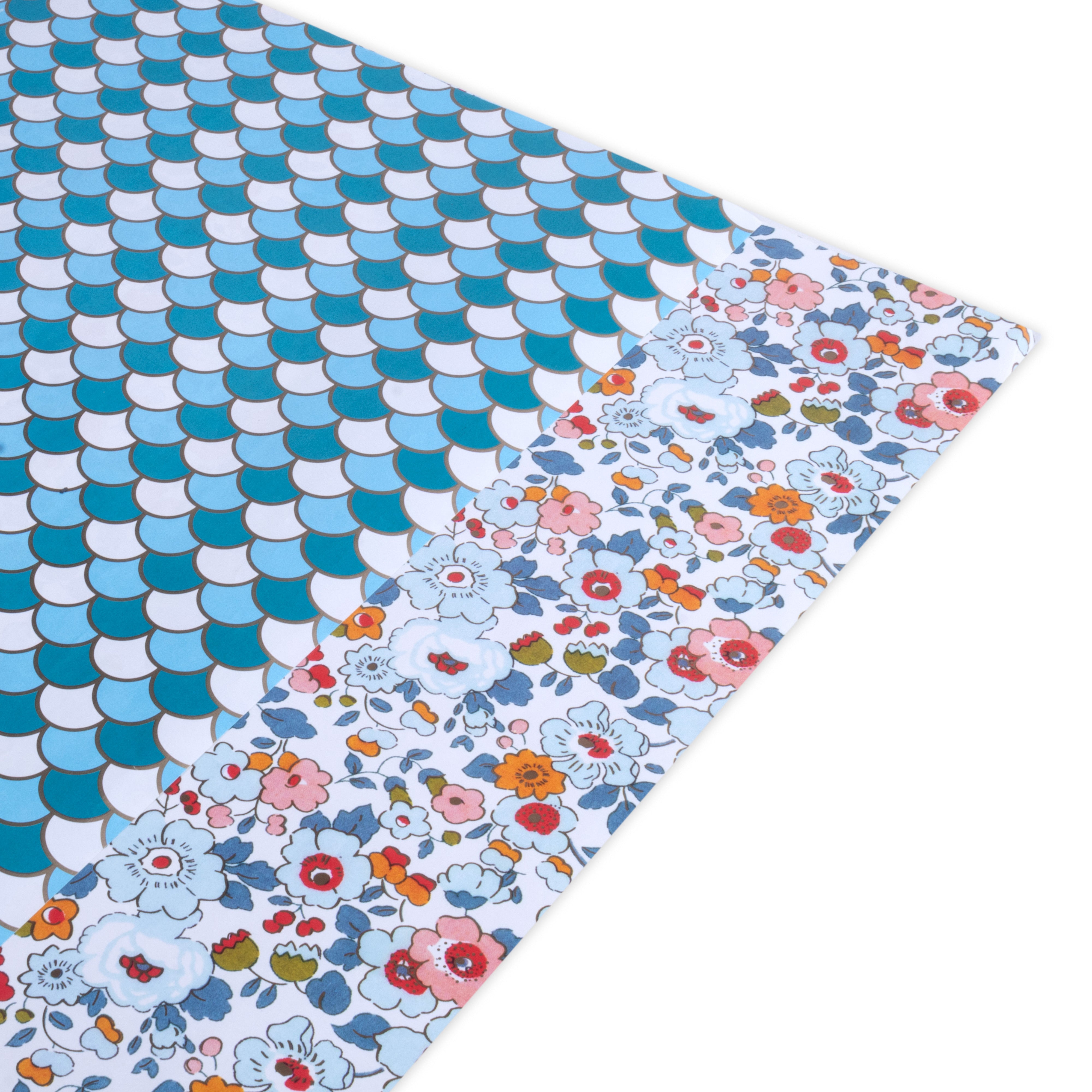 Blossoms & Waves - Gift Wraps - Pack of 6 (Each Design 3 Sheets)