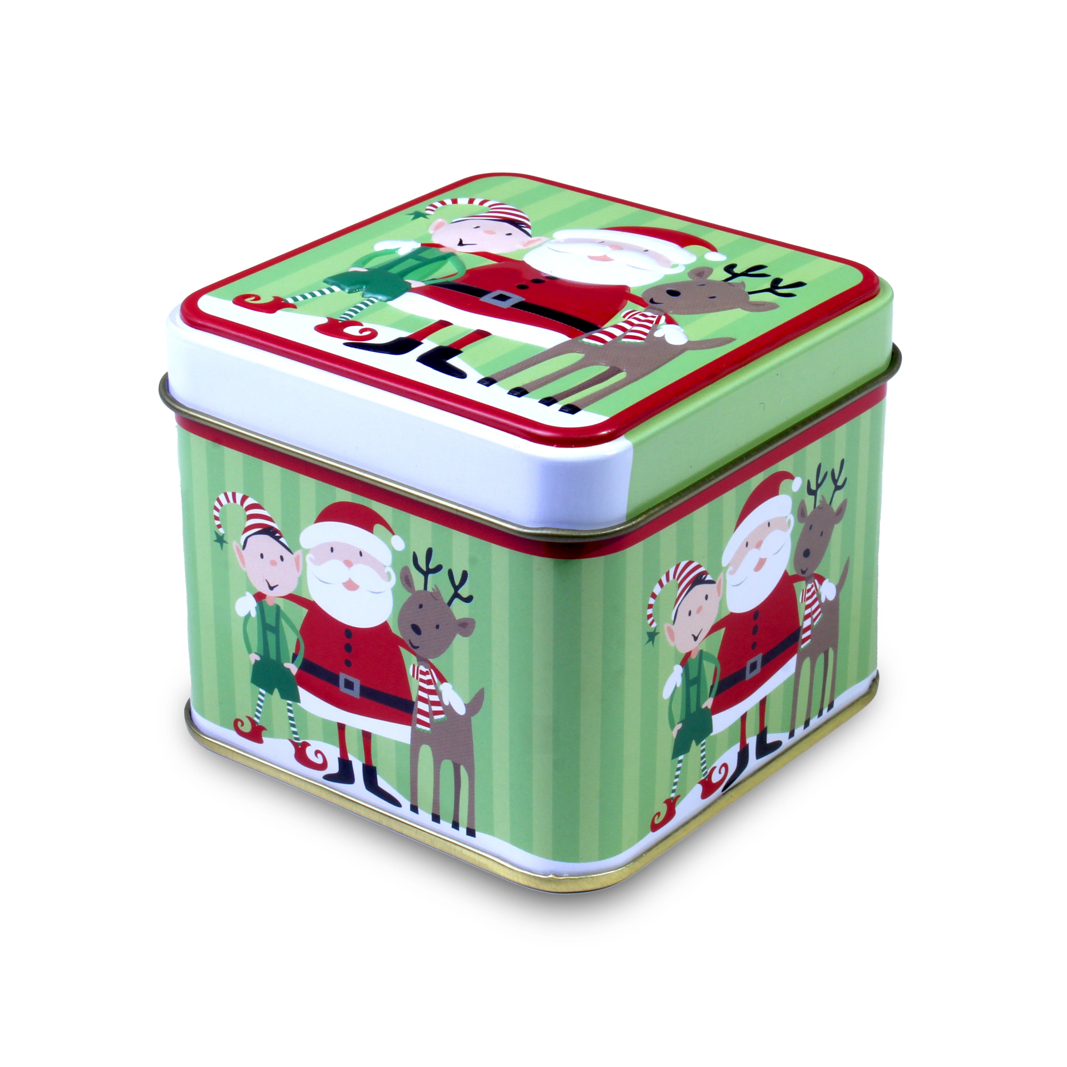 Christmas Mini Storage Tin Square Assorted 1Pc