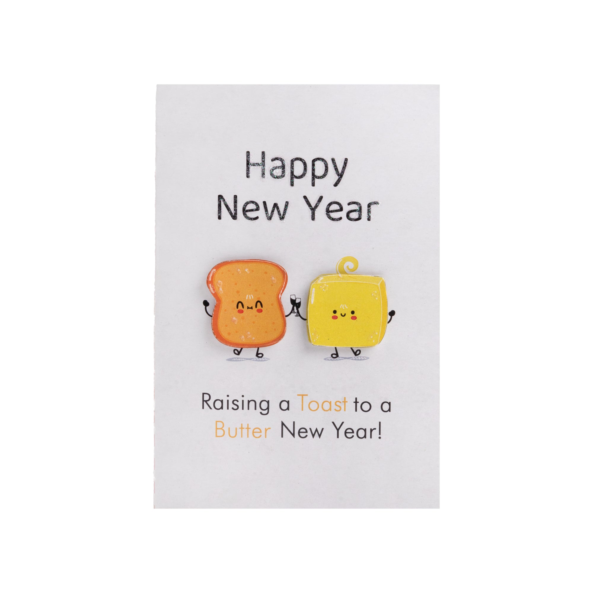 Greeting Card & Envelope Raising a Toast to a Butter New Year! 4 X 6inch